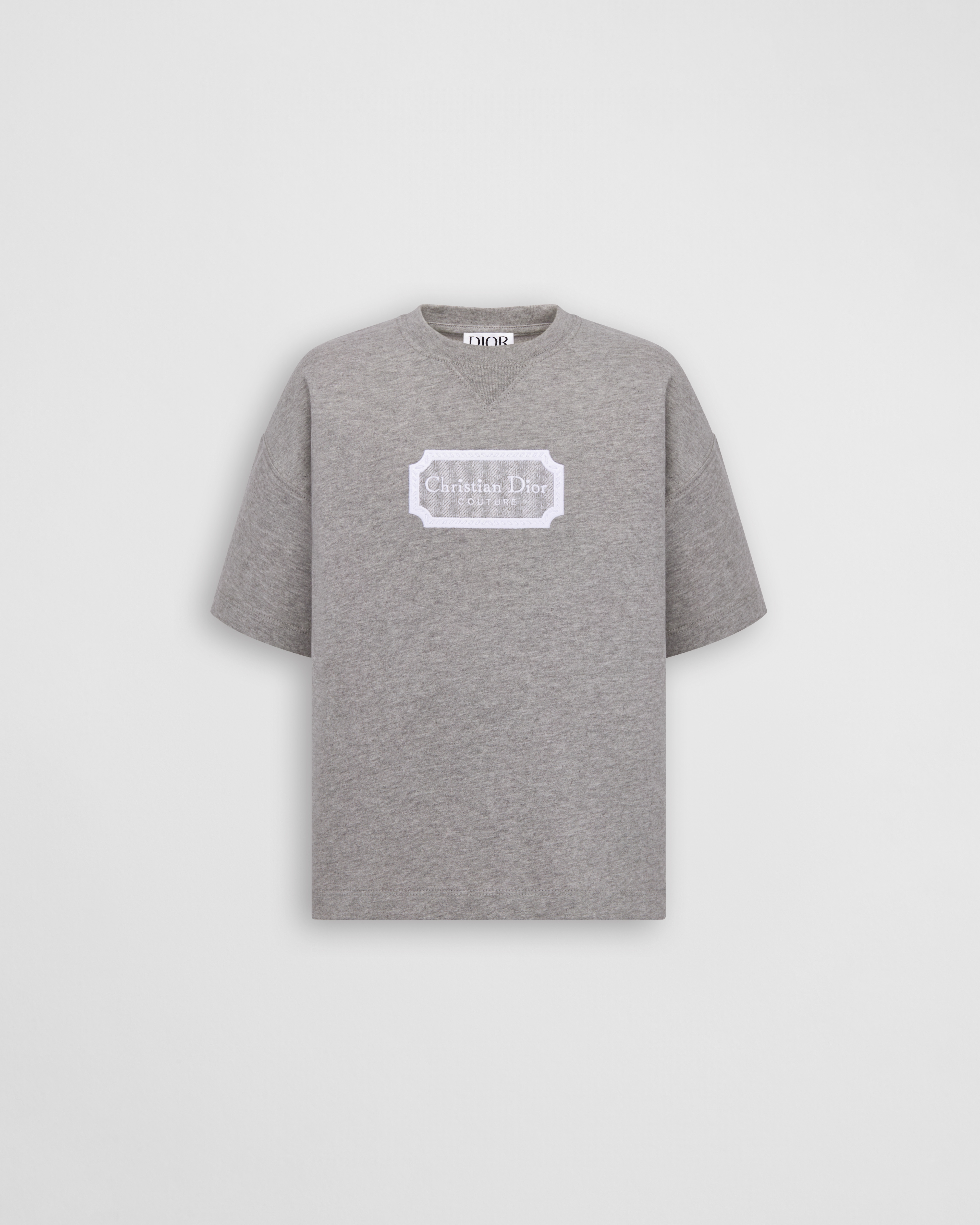 Christian Dior Couture T-Shirt für Kinder Baumwolljersey in meliertem Grau E01