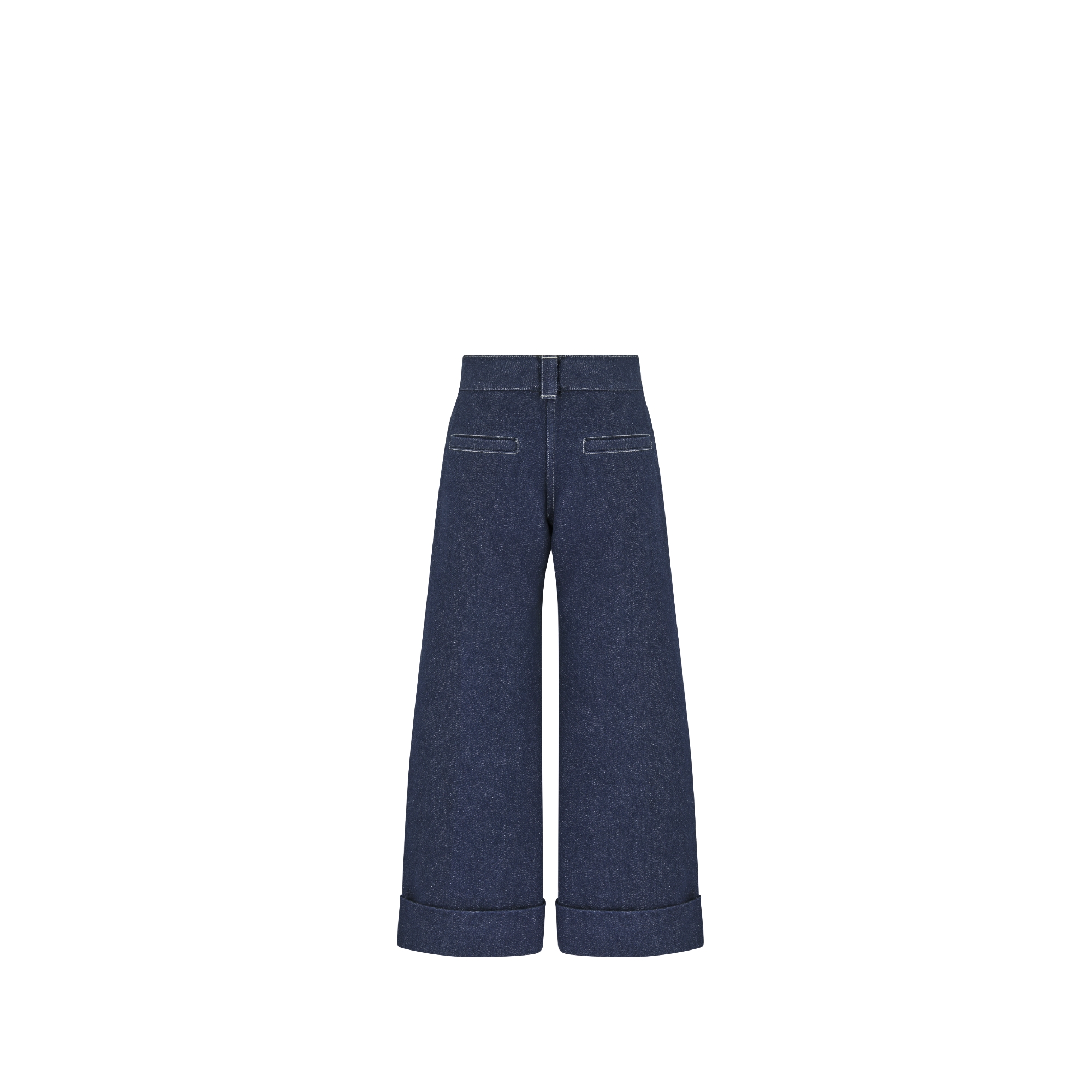 Kids' Loose-Fitting Jeans Navy Blue Cotton Denim E08