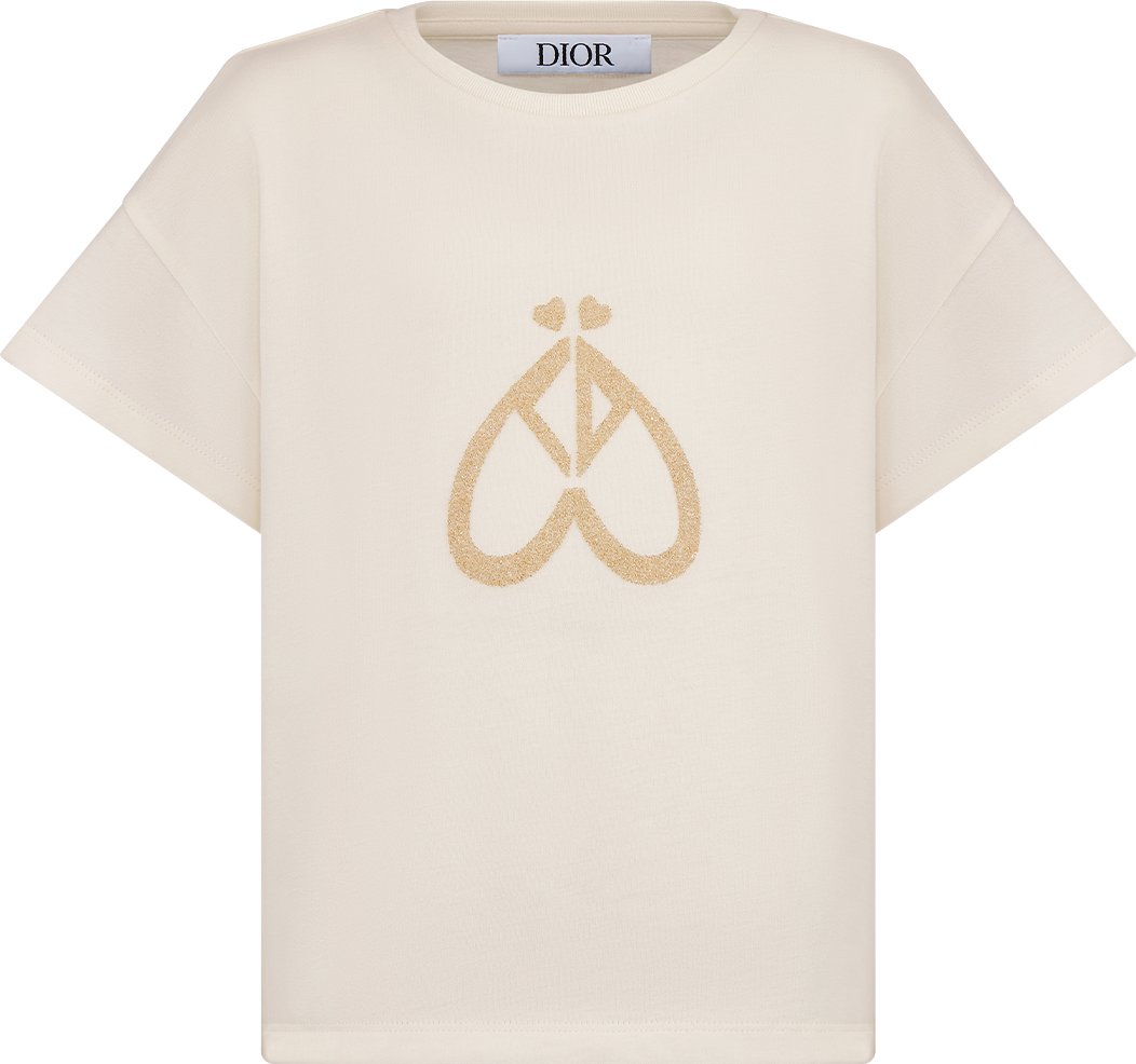 T Shirt fur Kinder Baumwolljersey in CremeweiB DIOR