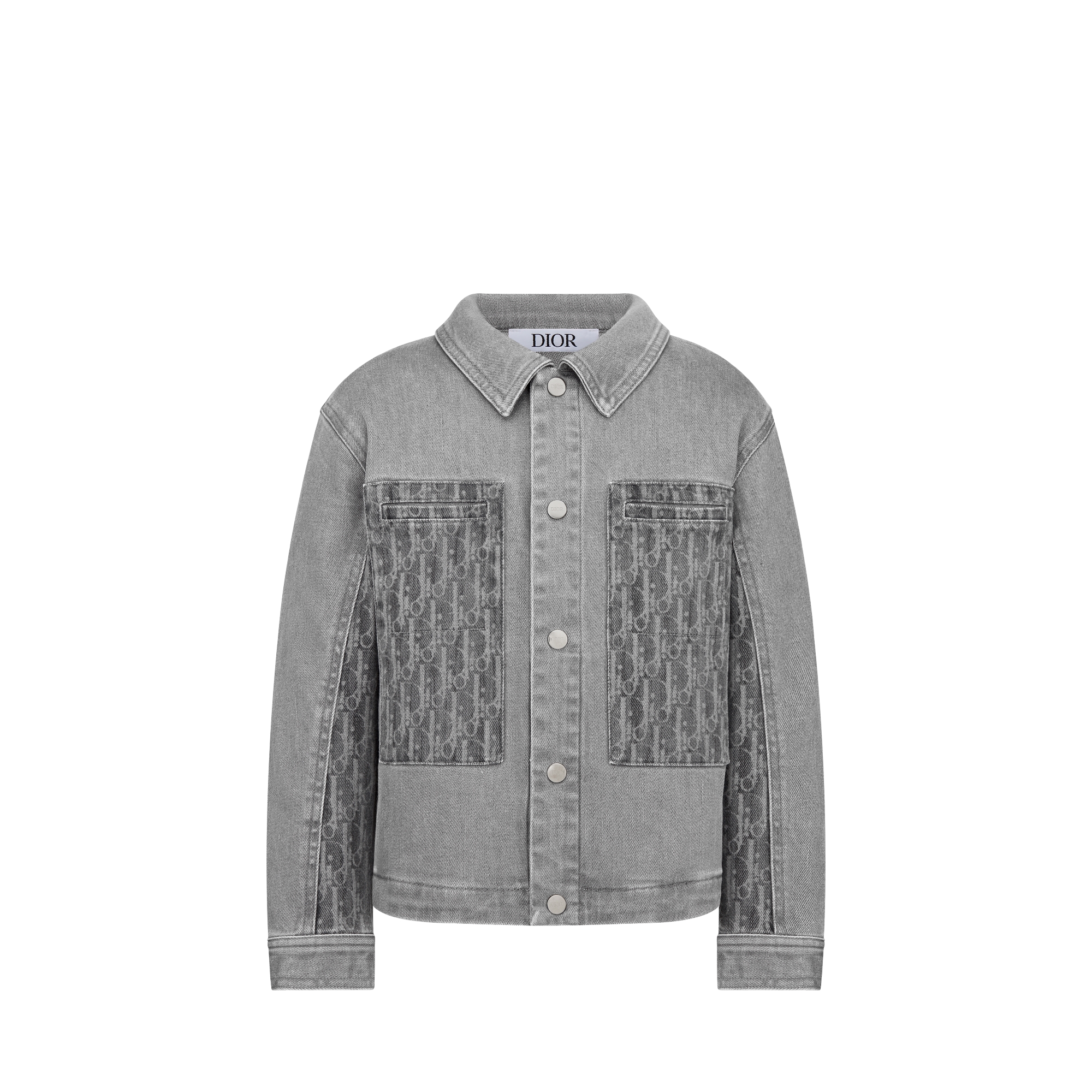 Giacca per bambini Denim di cotone stonewashed Dior Oblique grigio E01