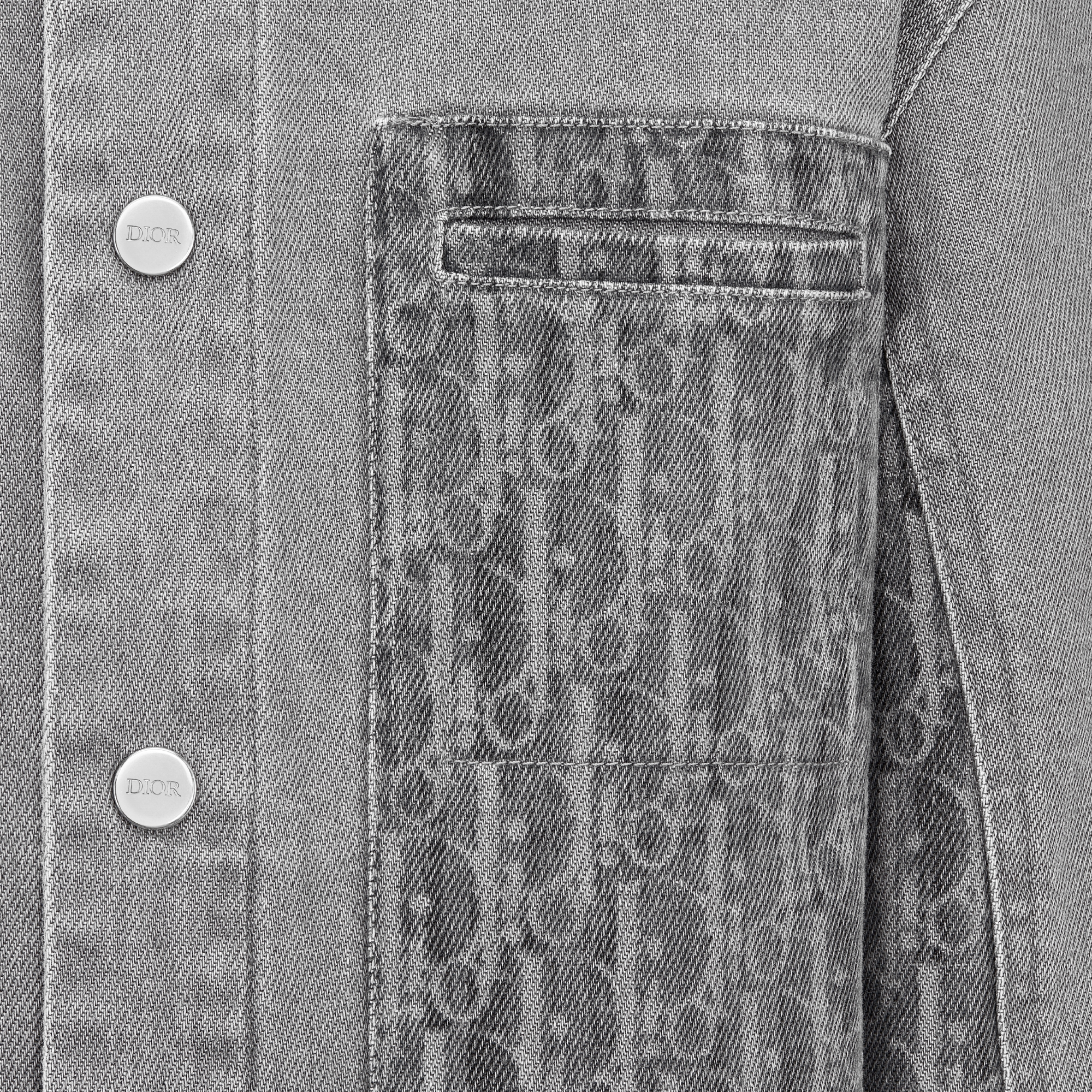 Jasje voor kinderen Grijs stonewashed katoendenim met Dior Oblique-motief E09