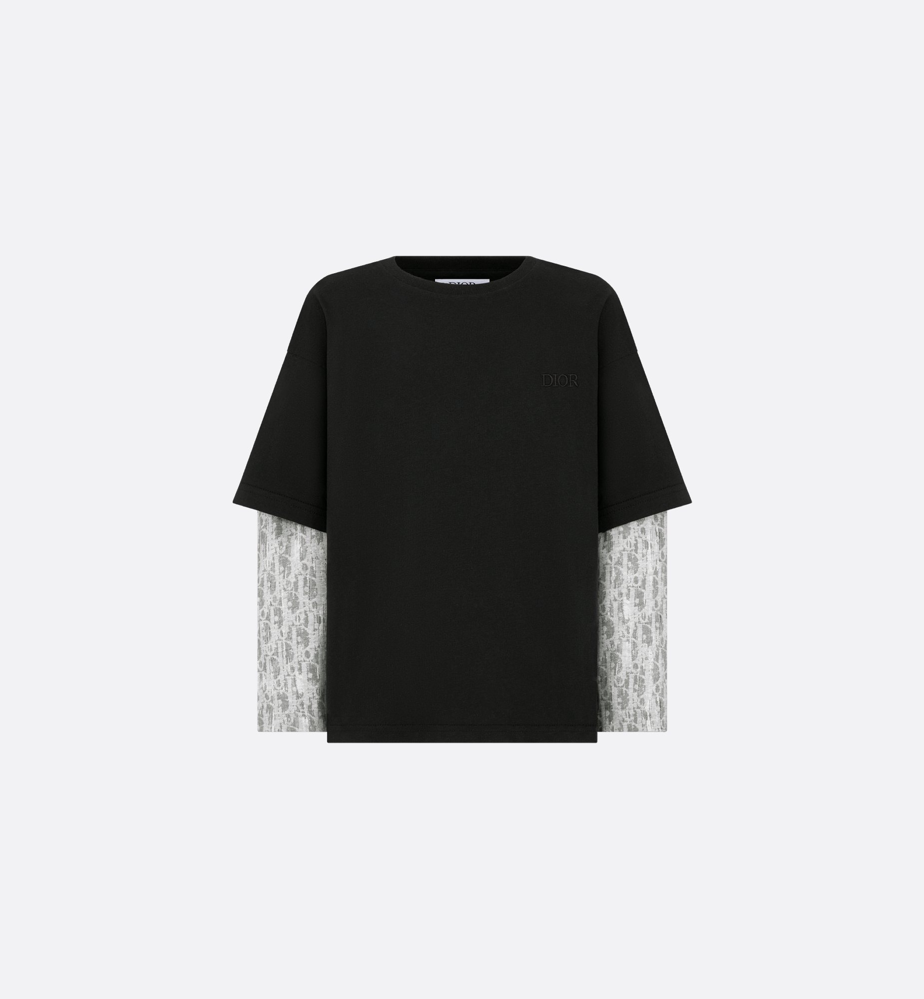 Kids' T-Shirt Gray Dior Oblique Cotton Jersey with Kids' T-Shirt Gray Dior Oblique Cotton Jersey with