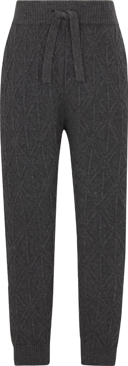 Kids Track Pants Anthracite Gray Wool and Cashmere Blend Knit with CD Diamond Jacquard DIOR