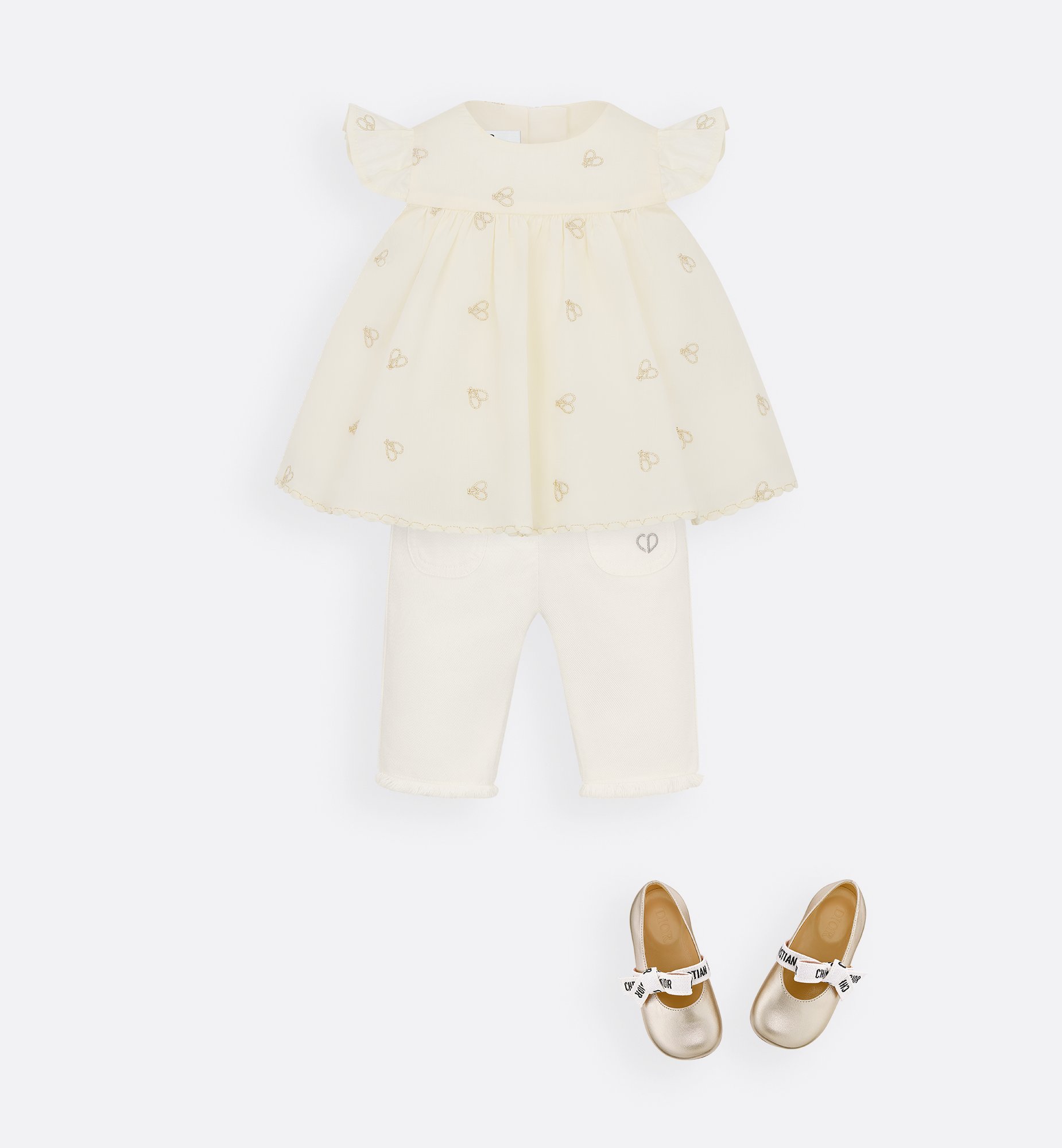 Ensemble Bébé Fille Bufarromio 2 Pièces - Sweat Et Pantalon Brodé Cœur