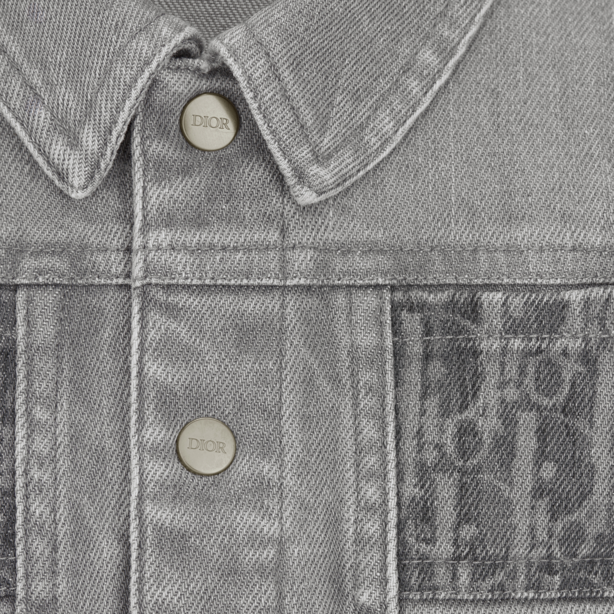 Veste bébé Denim de coton Dior Oblique gris délavé E09