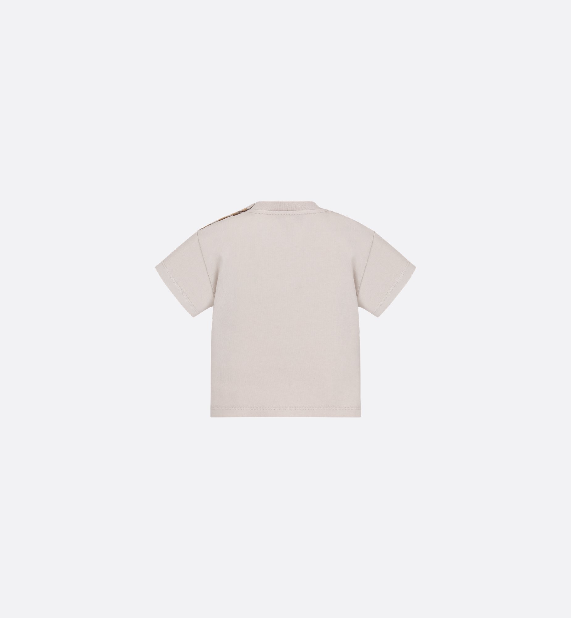 Baby T-Shirt Ecru Cotton Jersey with Golden Beige Spray Baby T-Shirt Ecru Cotton Jersey with Golden Beige Spray