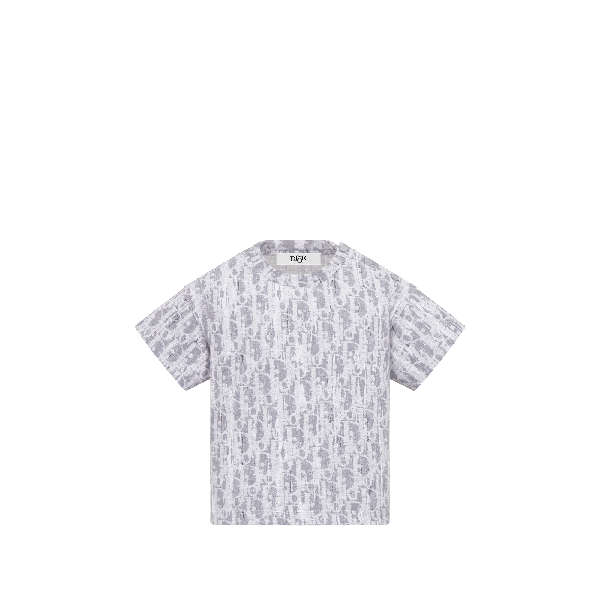 Baby T-Shirt Gray Dior Oblique Cotton Jersey with Camouflage Effect E01