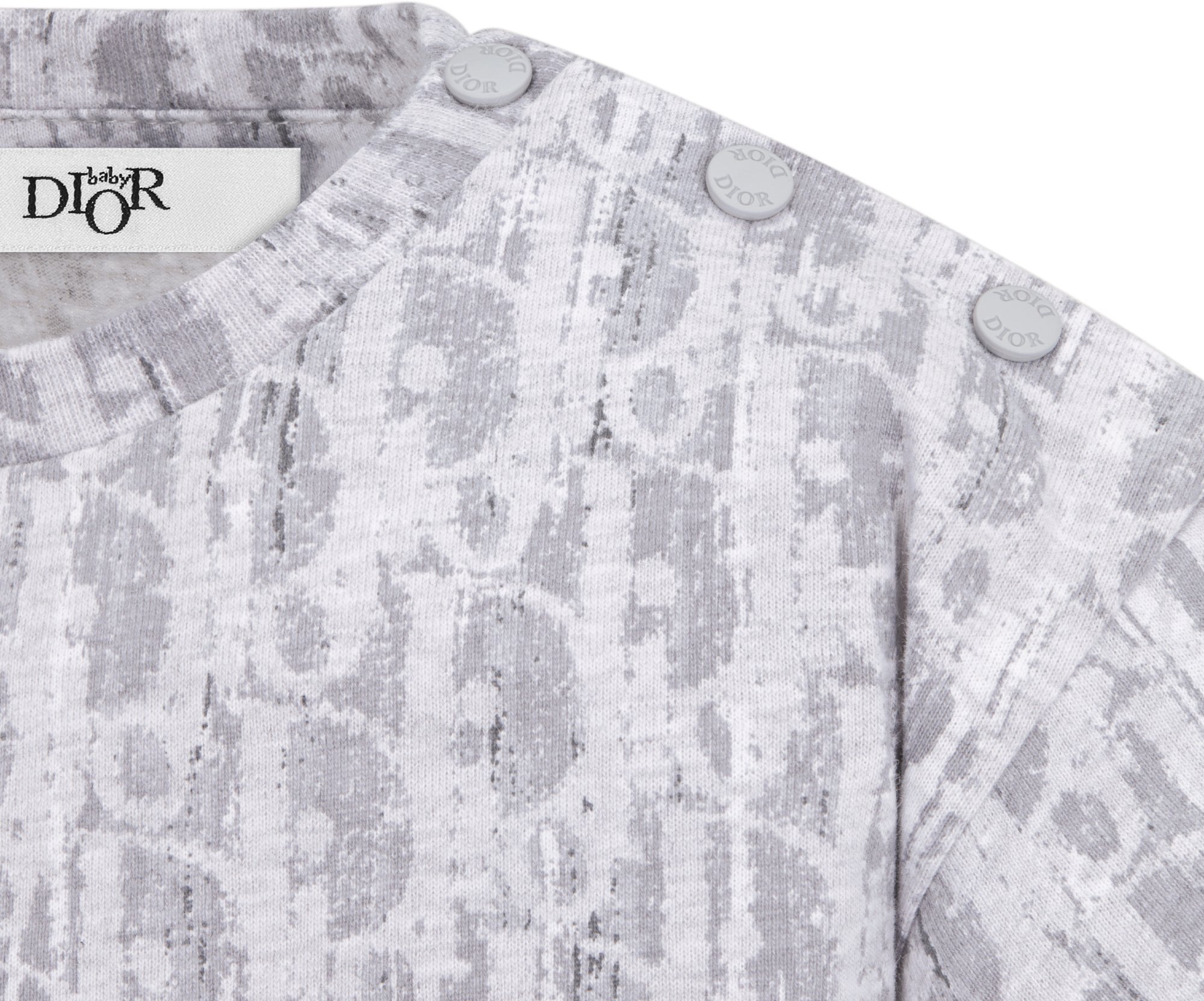 Baby T-Shirt Gray Dior Oblique Cotton Jersey with Camouflage Effect | DIOR