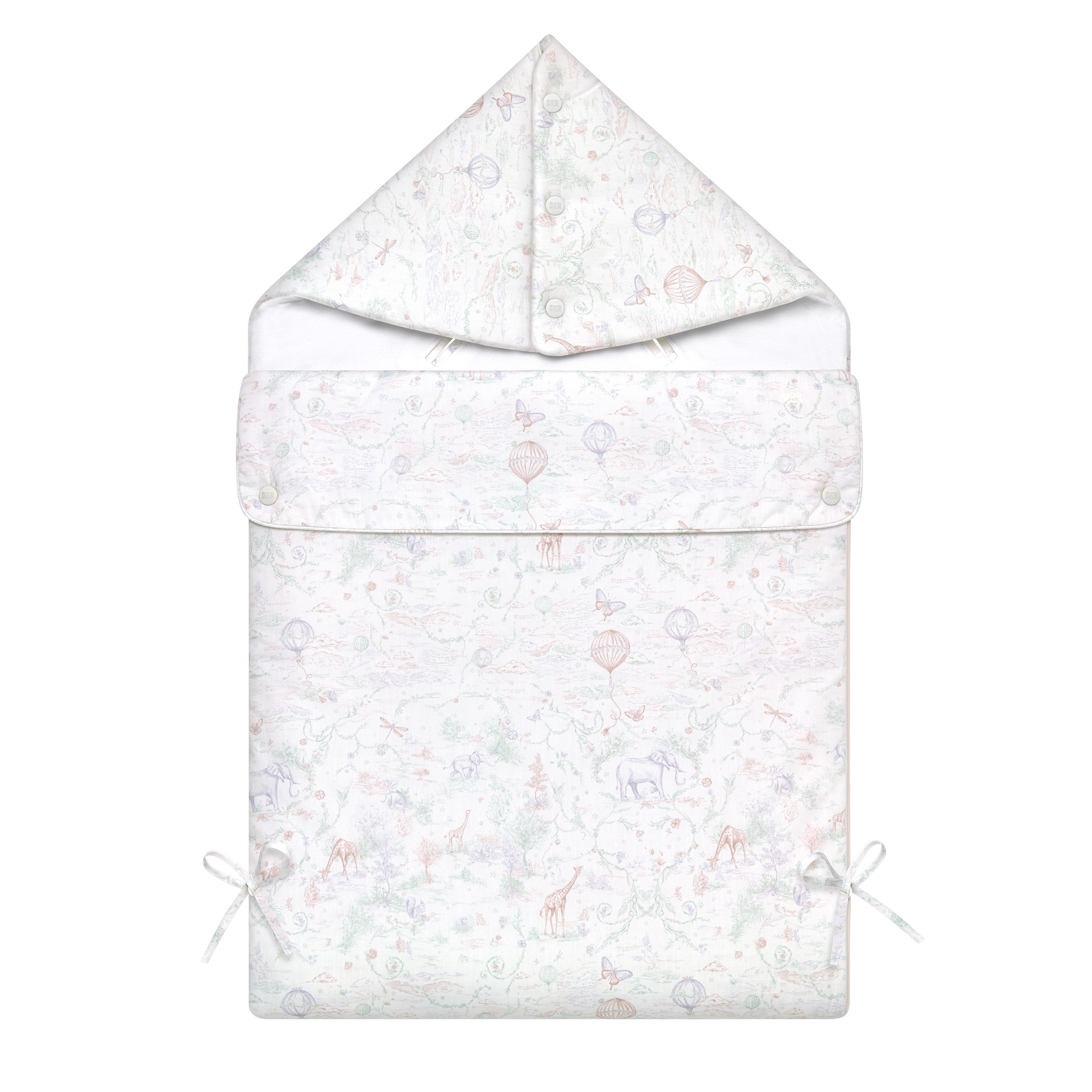 Sleeping Bag Ivory Toile de Jouy Pastel Cotton Poplin E01