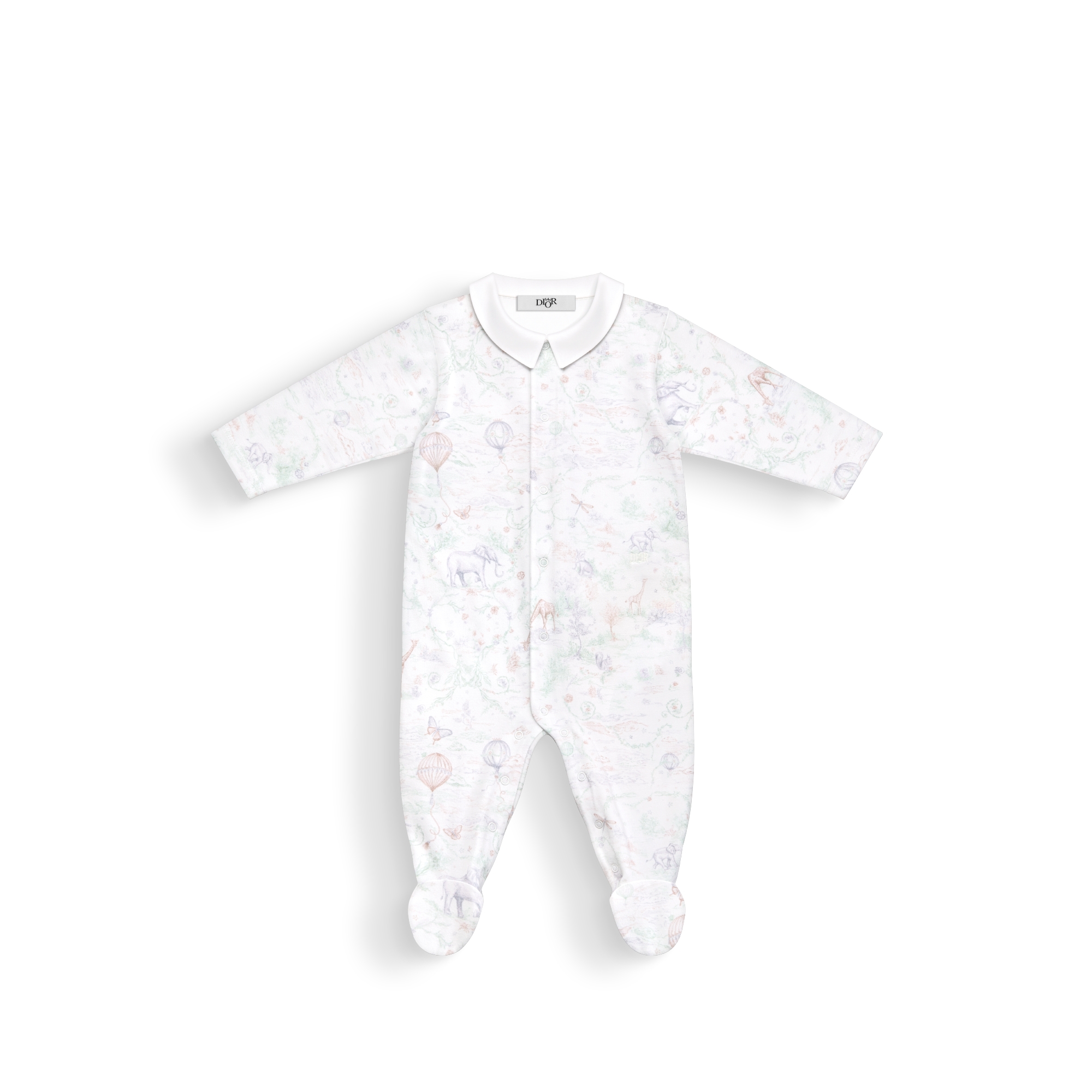 Coffret de naissance Jersey et popeline de coton ivoire Toile de Jouy Pastel E02