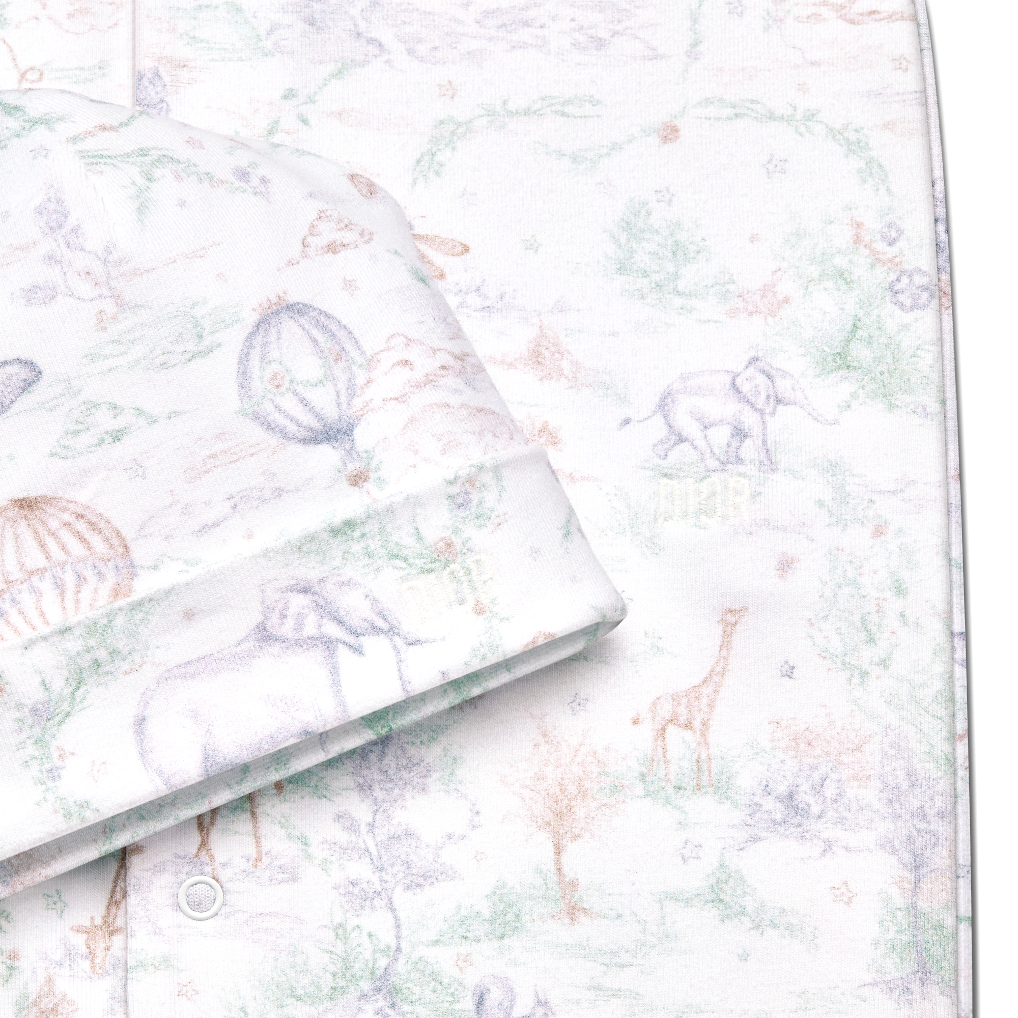 Coffret de naissance Jersey et popeline de coton ivoire Toile de Jouy Pastel E09