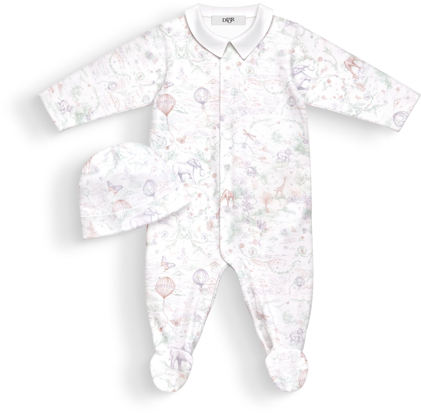 Newborn Gift Set Ivory Toile de Jouy Pastel Cotton Jersey DIOR