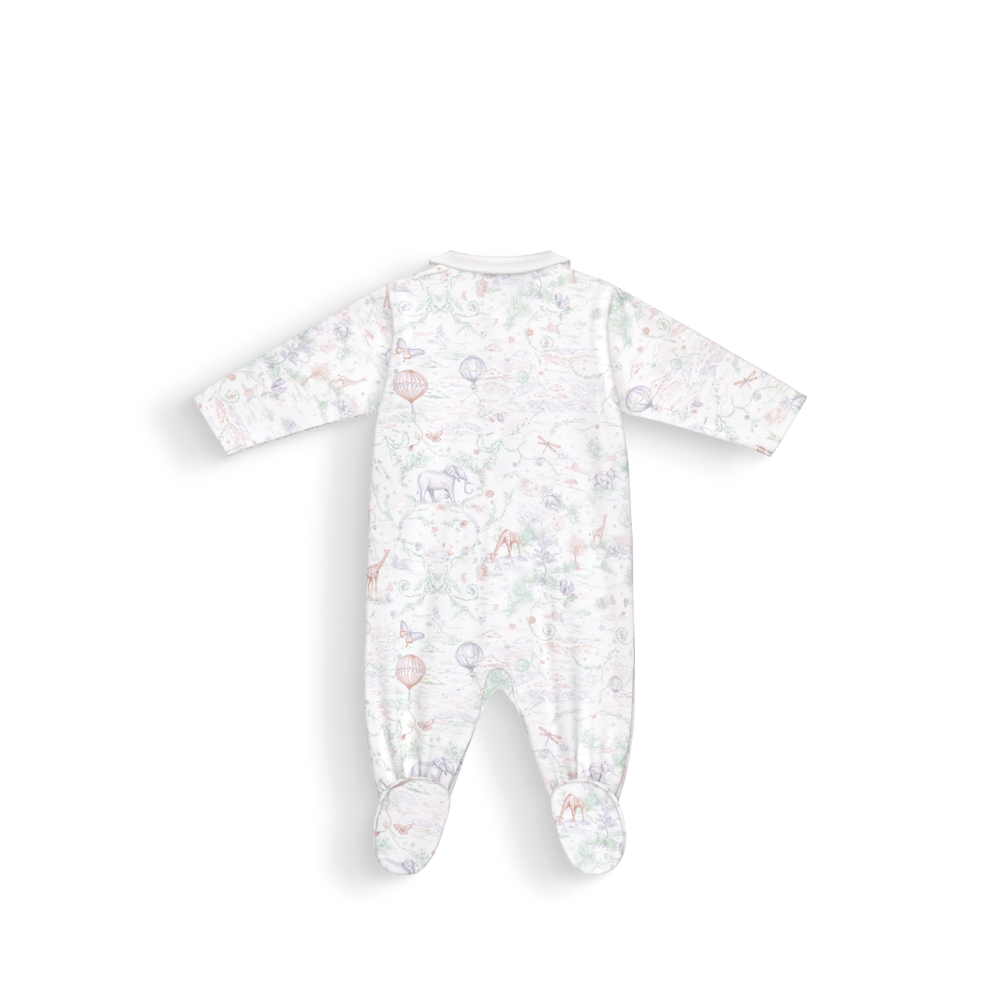 Cadeauset voor baby’s Ivoorkleurige katoenjersey met Toile de Jouy Pastel-motief E03