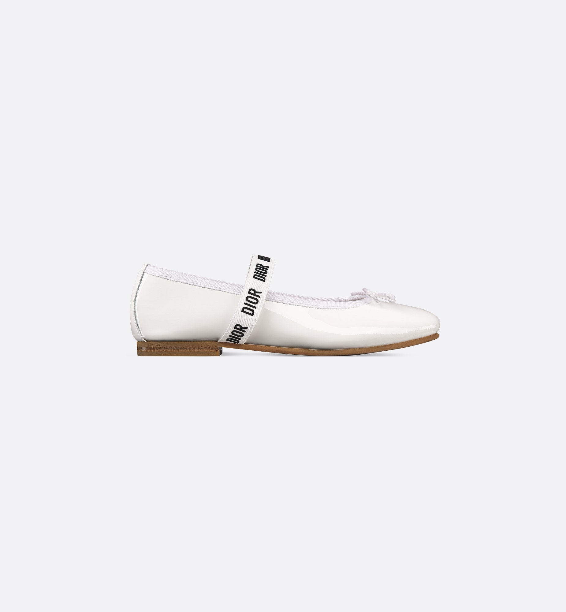 Kids' Ballet Flat Black Patent Calfskin | DIOR Kids' Ballet Flat Black Patent Calfskin | DIOR