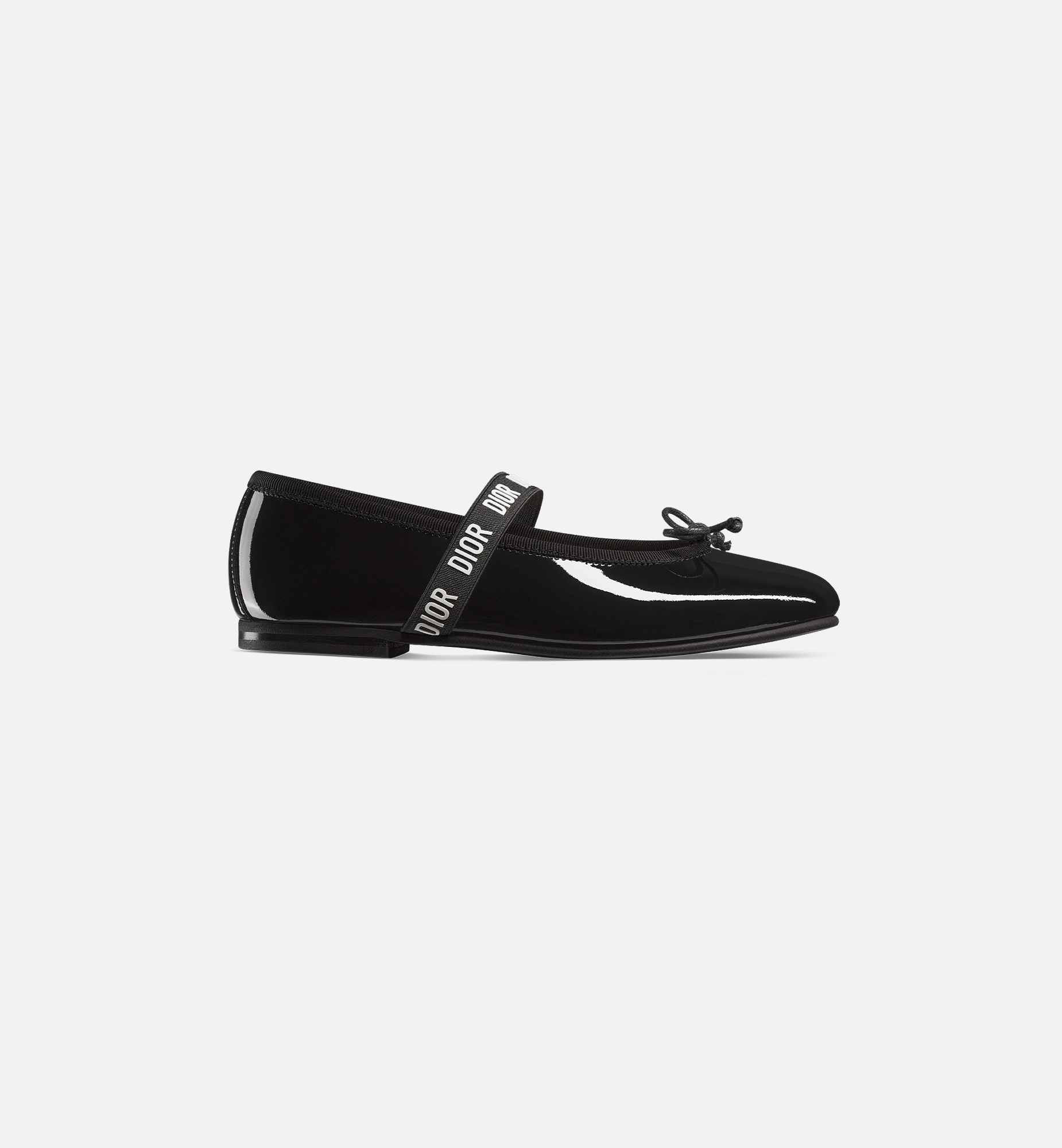 Kids' Ballet Flat Black Patent Calfskin | DIOR Kids' Ballet Flat Black Patent Calfskin | DIOR