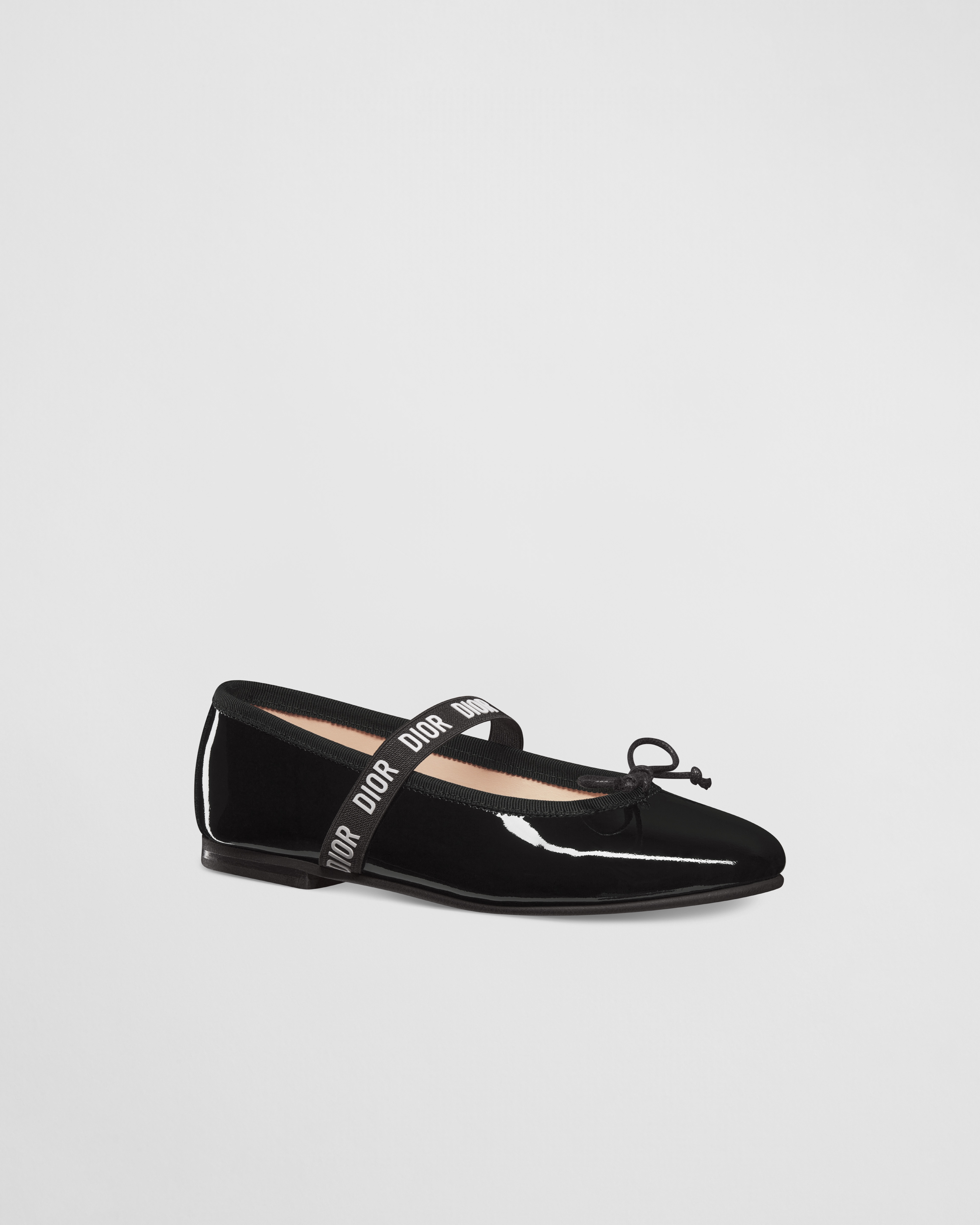 Kids' Ballet Flat Black Patent Calfskin E03