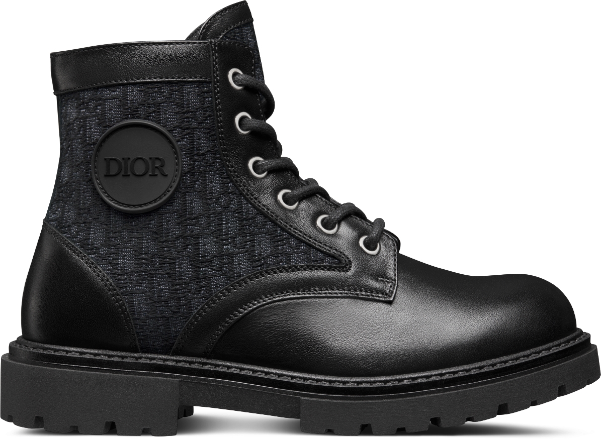 Dior oblique and black calfskin boots sales