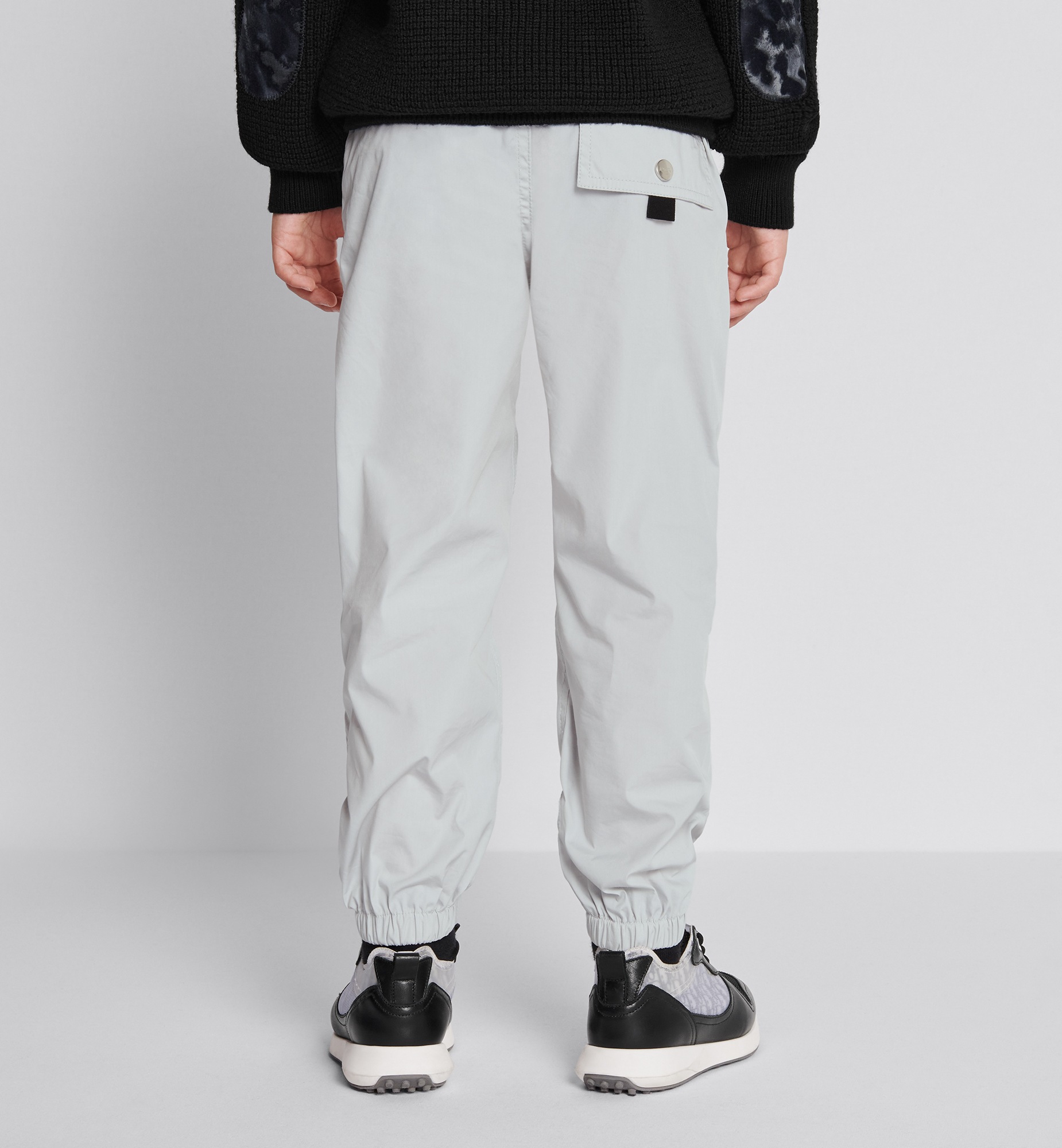 B25 Runner Sneaker für Kinder Glattes Kalbsleder und Dior Oblique Jacquard in Schwarz und Weiß E12