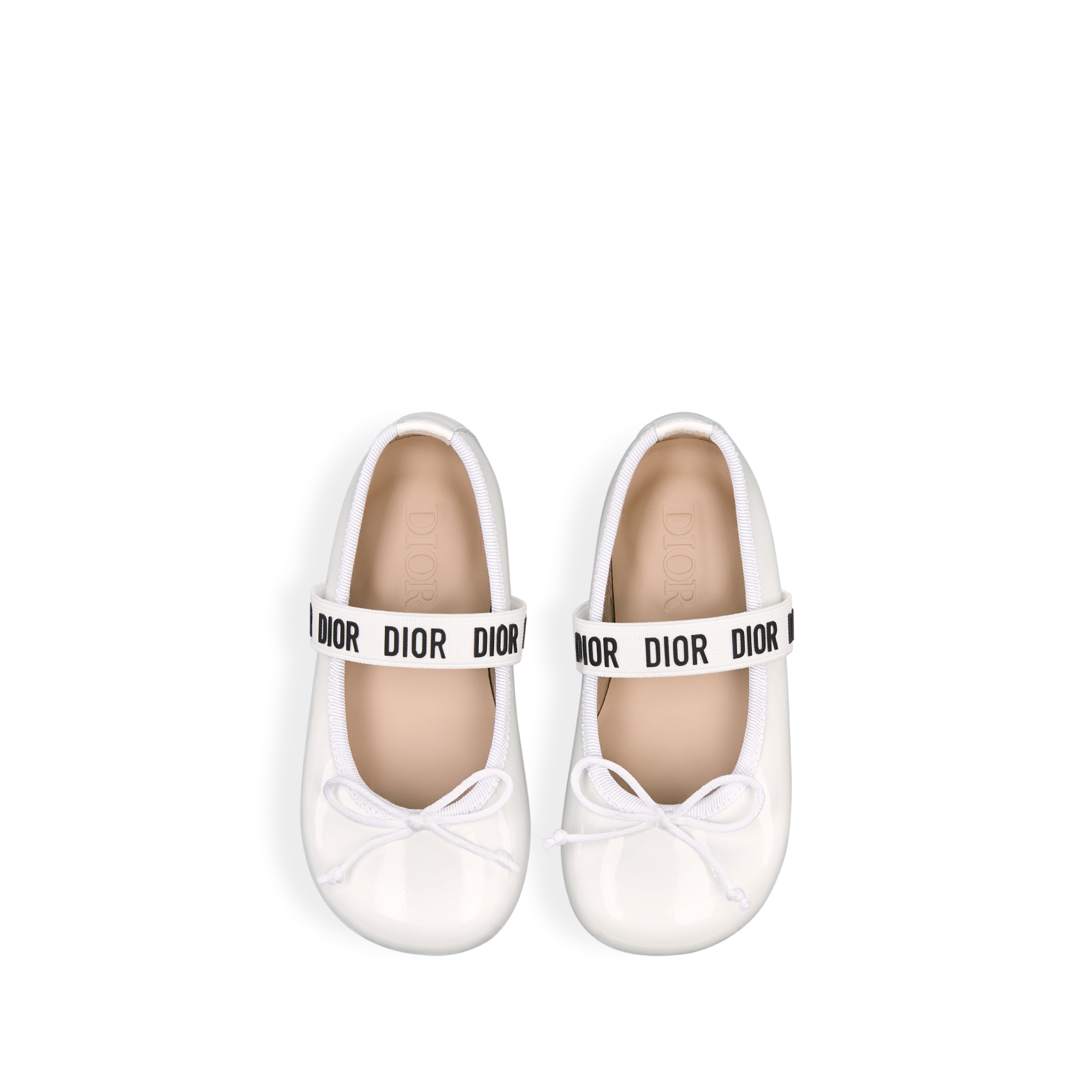 Baby Ballet Flat White Patent Calfskin E06