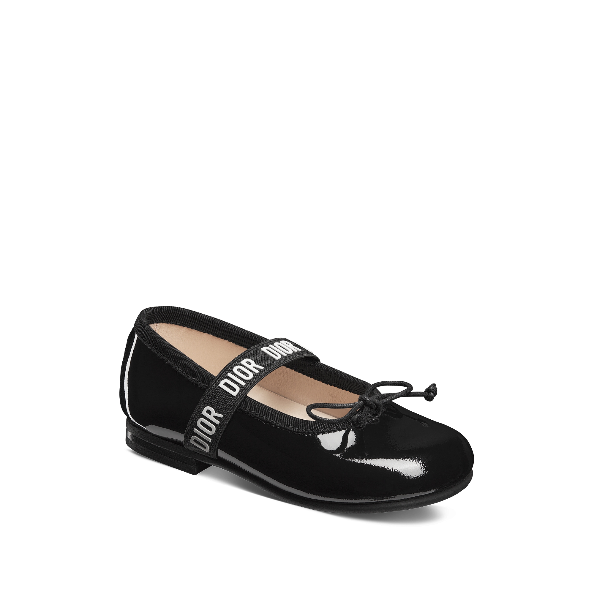 Ballerine bébé Cuir de veau verni noir E03