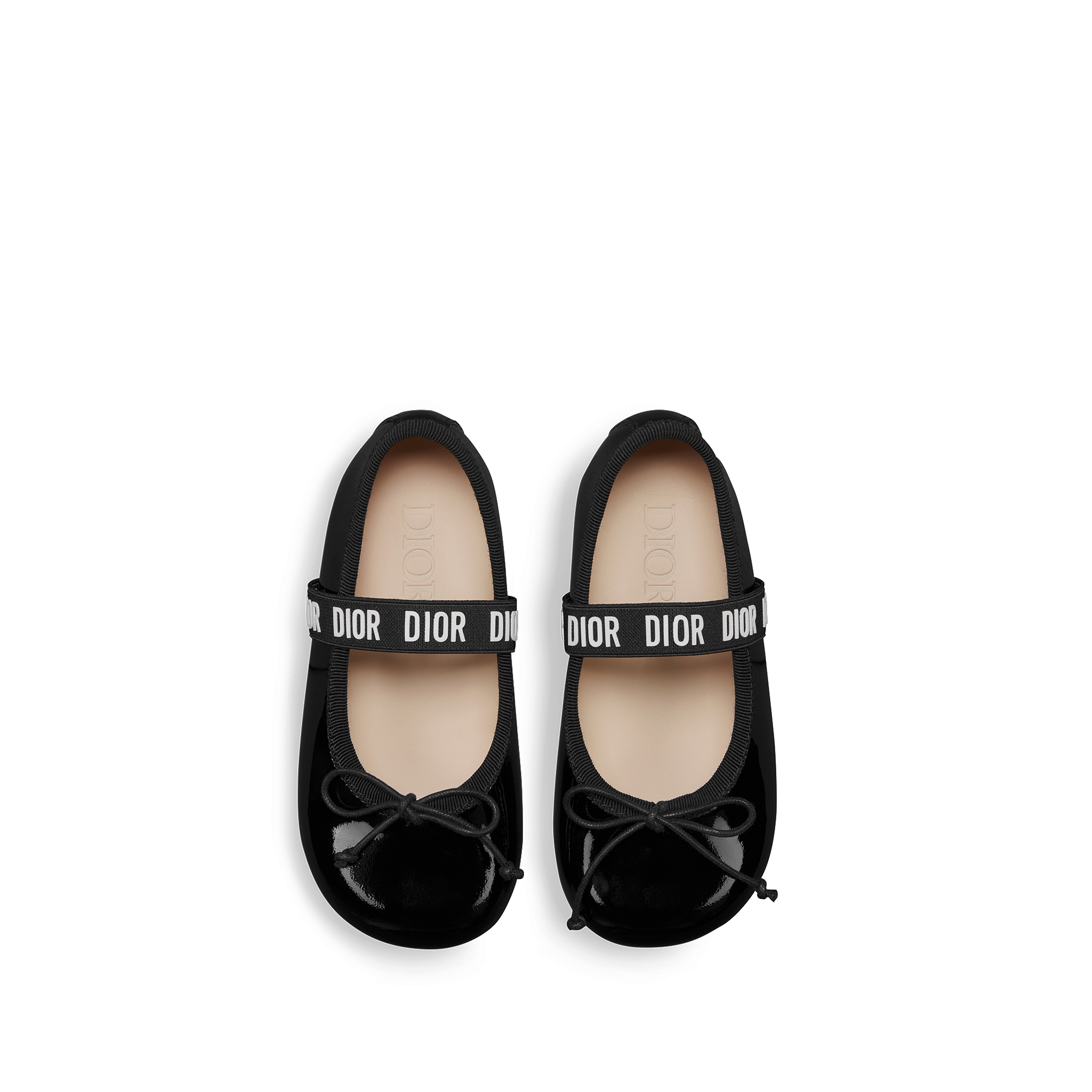 Ballerine bébé Cuir de veau verni noir E06