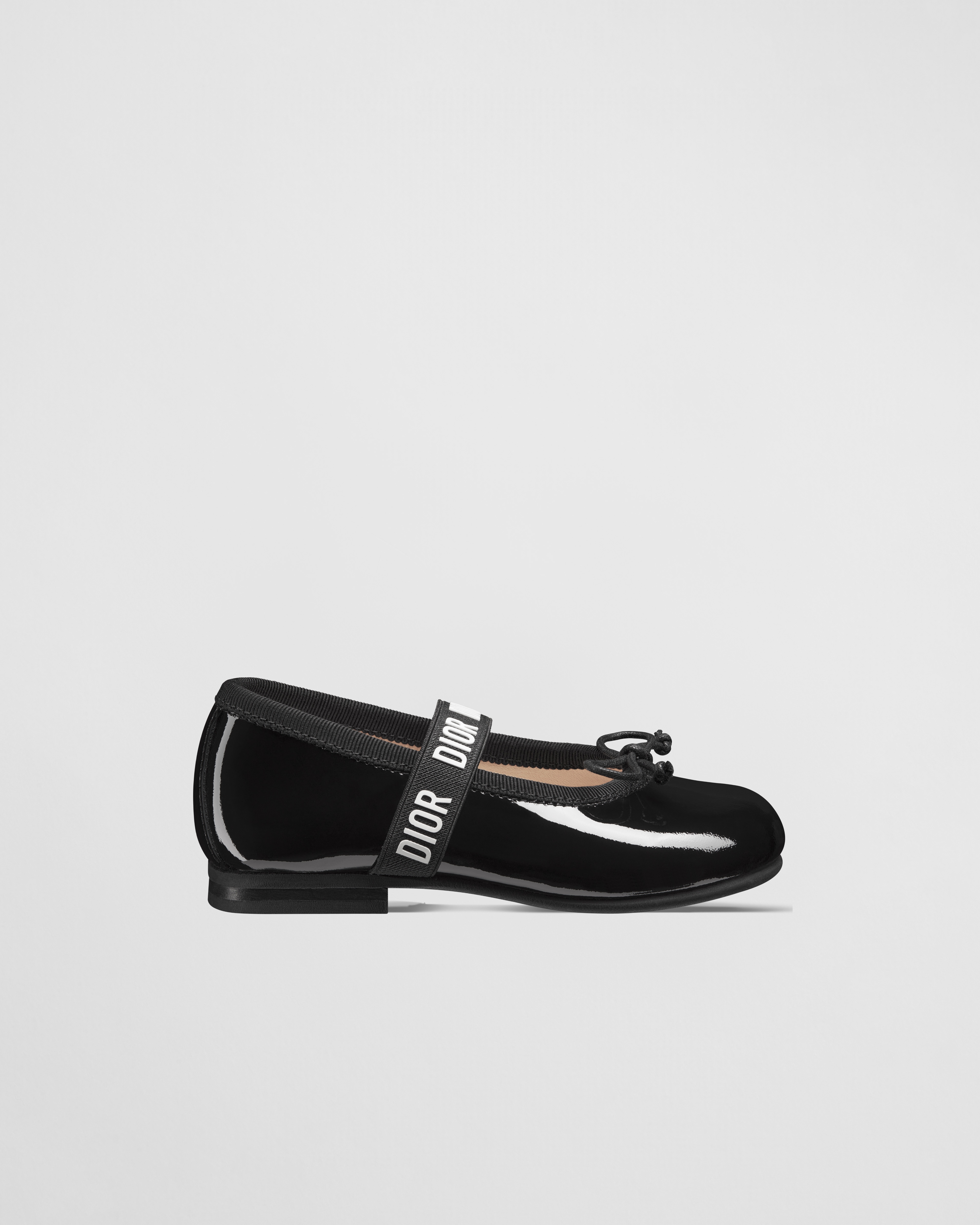 Baby Ballet Flat Black Patent Calfskin E02