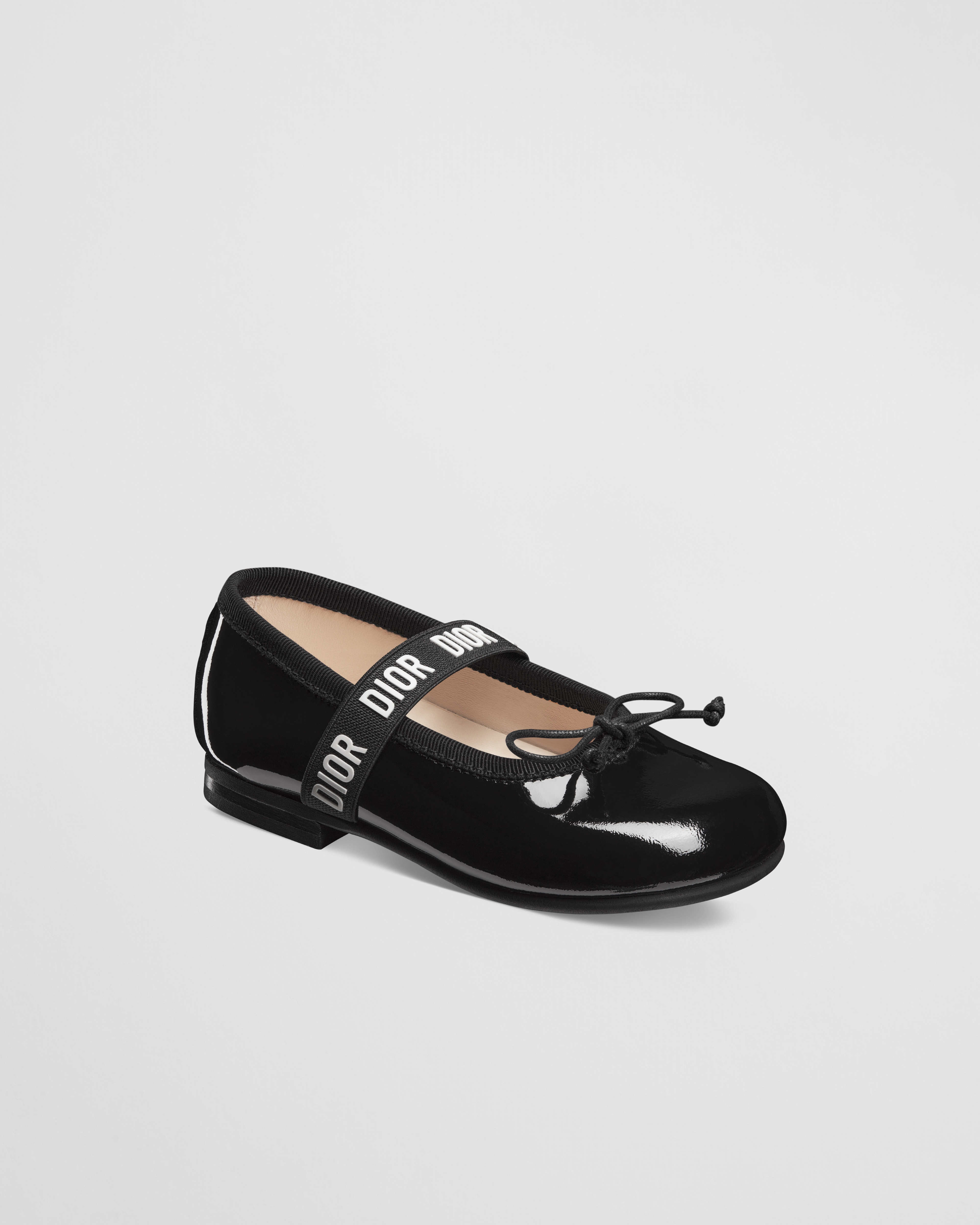 Baby Ballet Flat Black Patent Calfskin E03