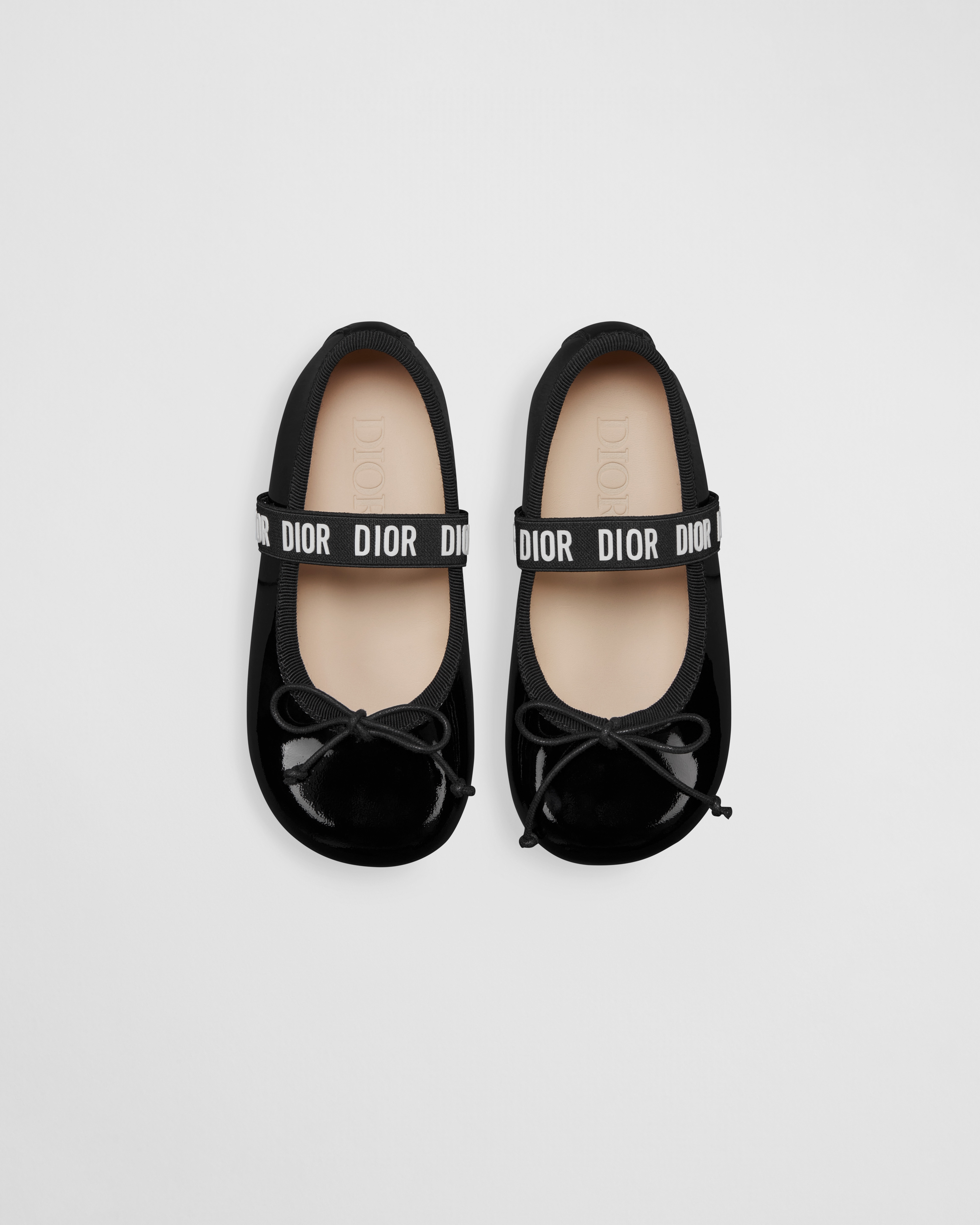 Baby Ballet Flat Black Patent Calfskin E06