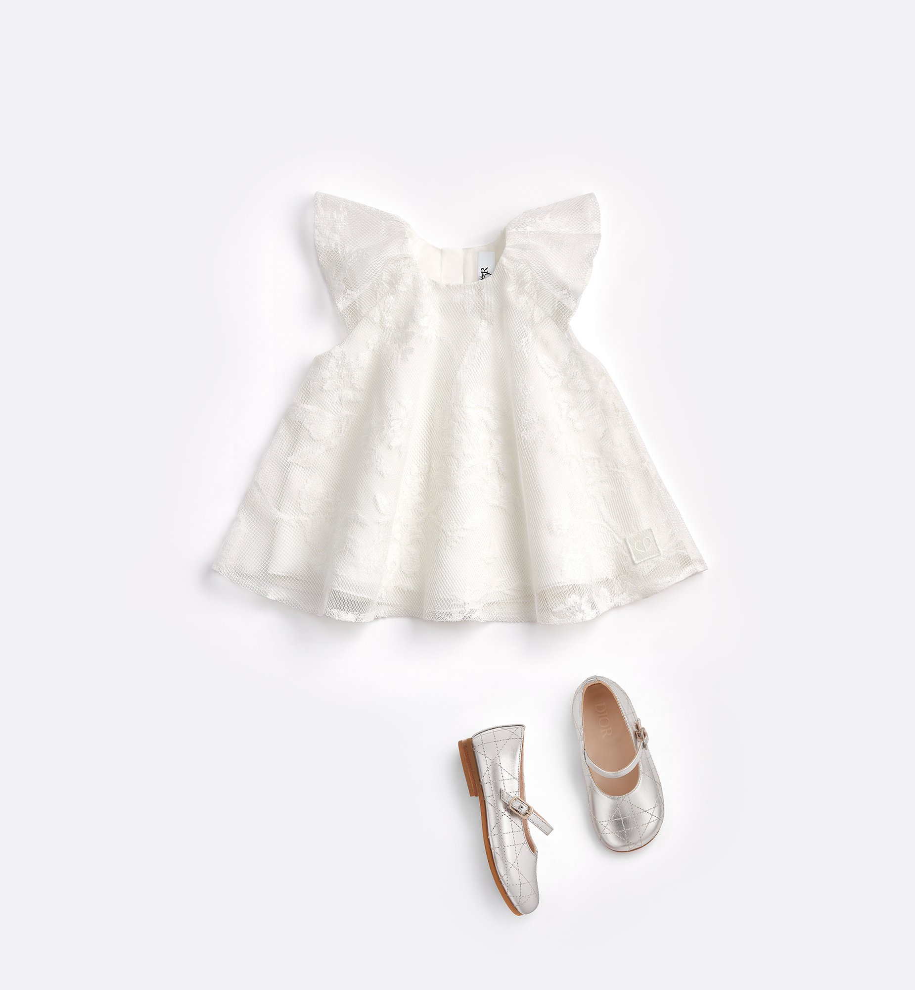 Baby Flared Dress Ivory Toile de Jouy Tulle Jacquard DIOR