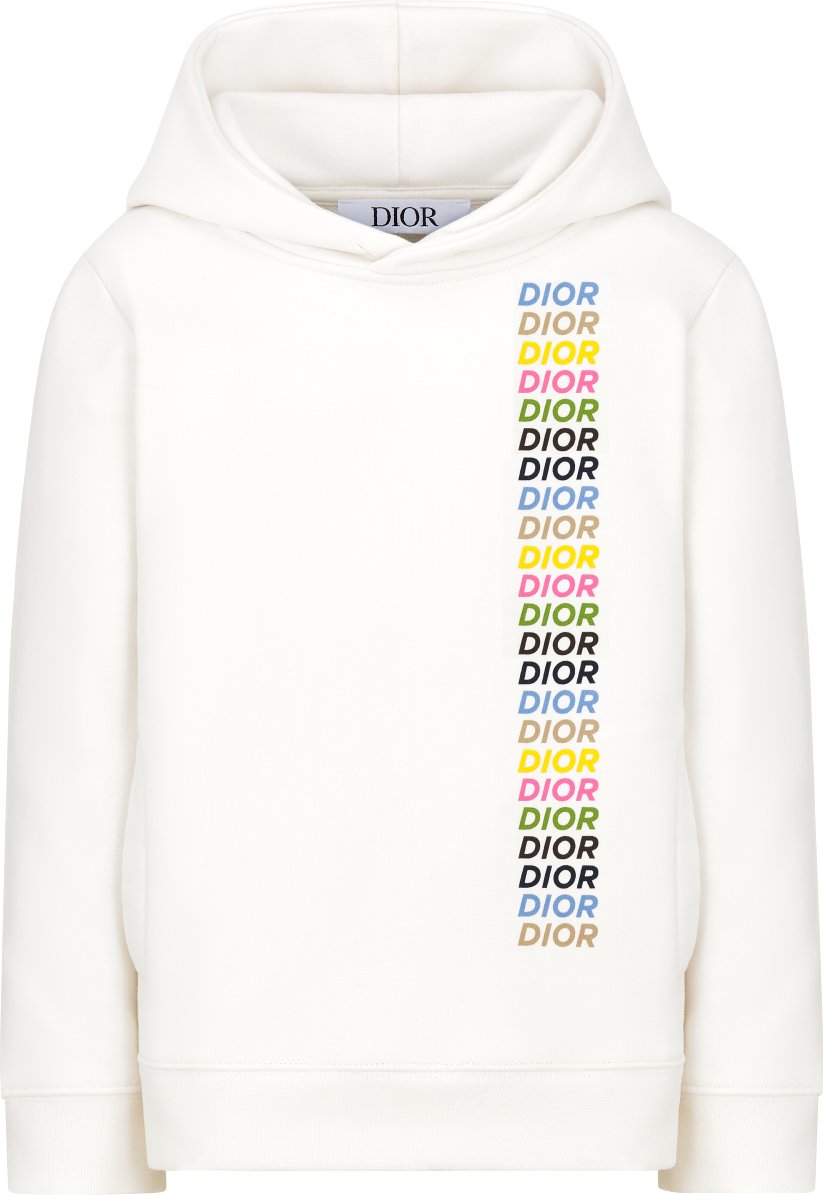 Kids Hooded Sweatshirt White Cotton Fleece DIOR
