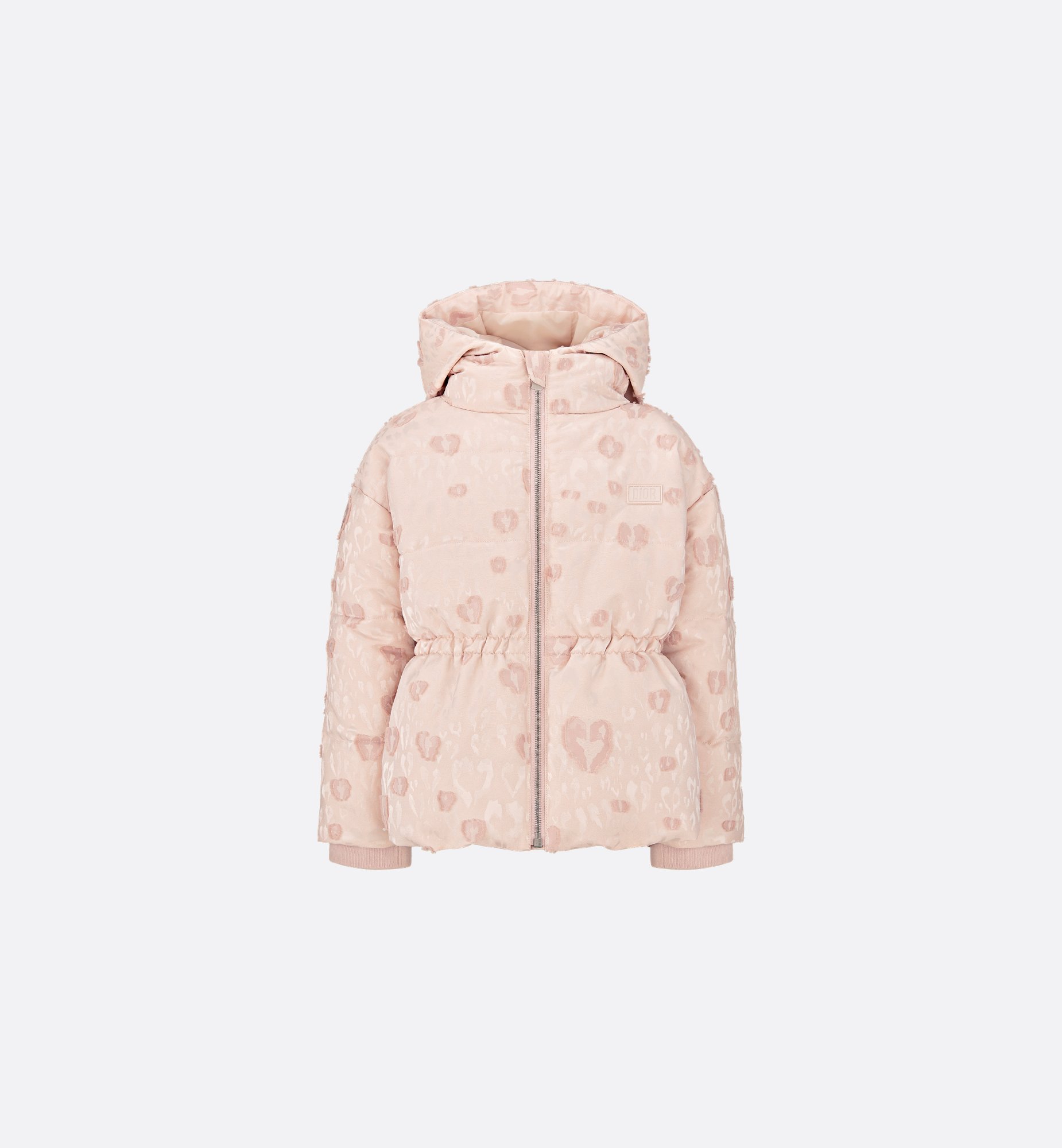 Kids' Hooded Windbreaker Pale Pink Technical Jacquard with Kids' Hooded Windbreaker Pale Pink Technical Jacquard with