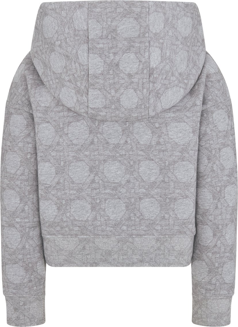 Kids Hooded Sweatshirt Gray Cannage Brushed Cotton Fleece DIOR