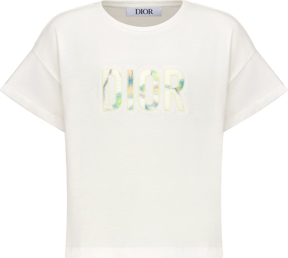 Kids T Shirt Ivory Cotton Jersey DIOR