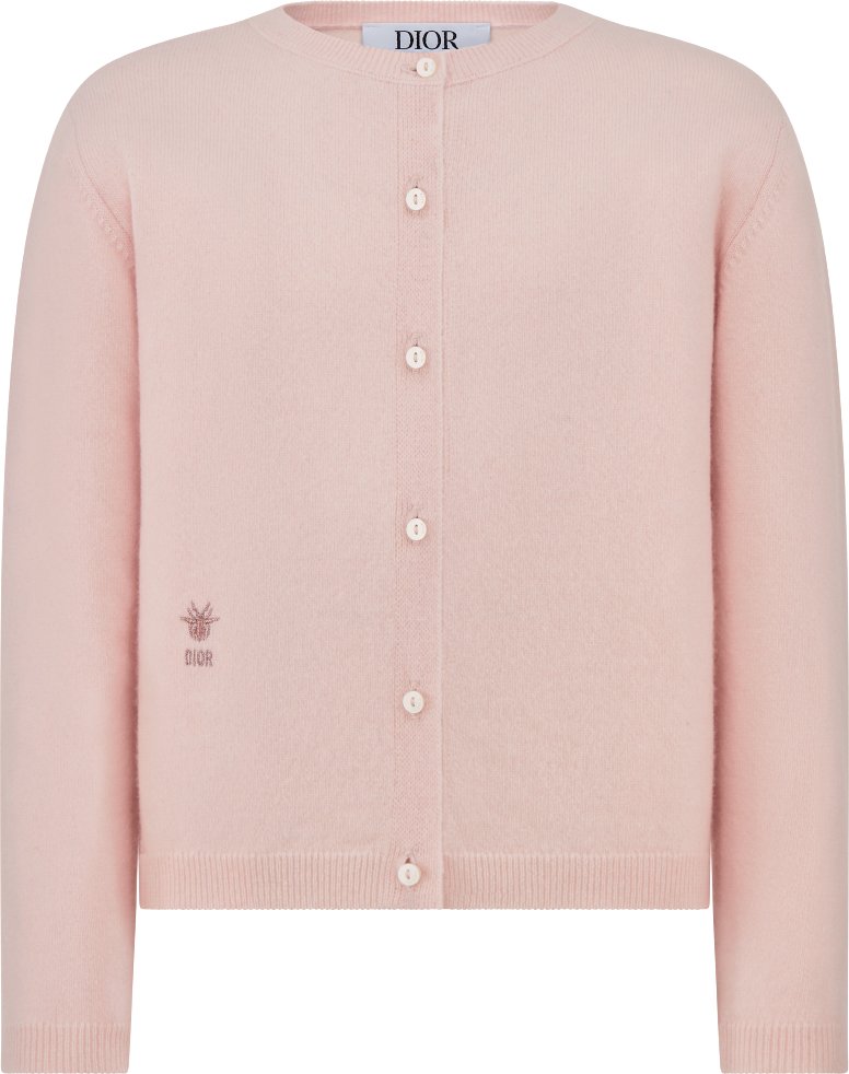 Kids Cardigan Pale Pink Wool and Cashmere Knit DIOR