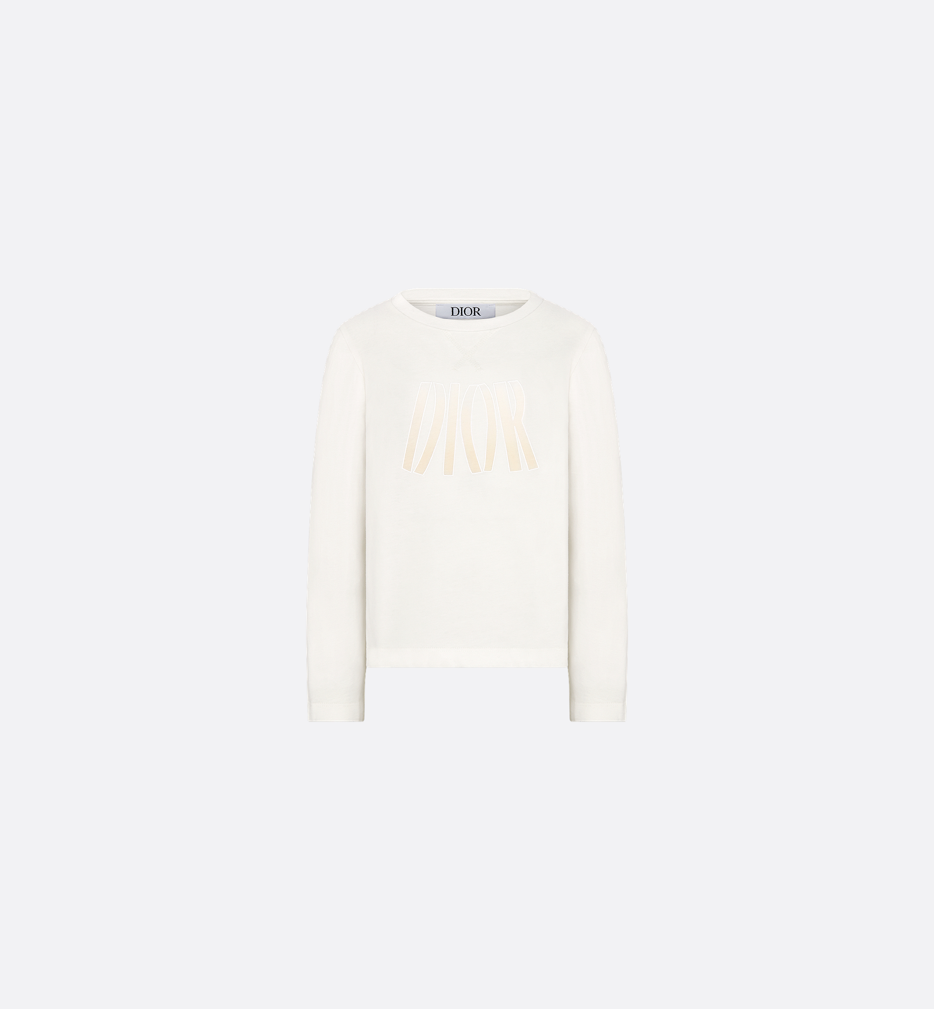 Kids' Long-Sleeved T-Shirt Ivory Cotton Jersey | DIOR Kids' Long-Sleeved T-Shirt Ivory Cotton Jersey | DIOR
