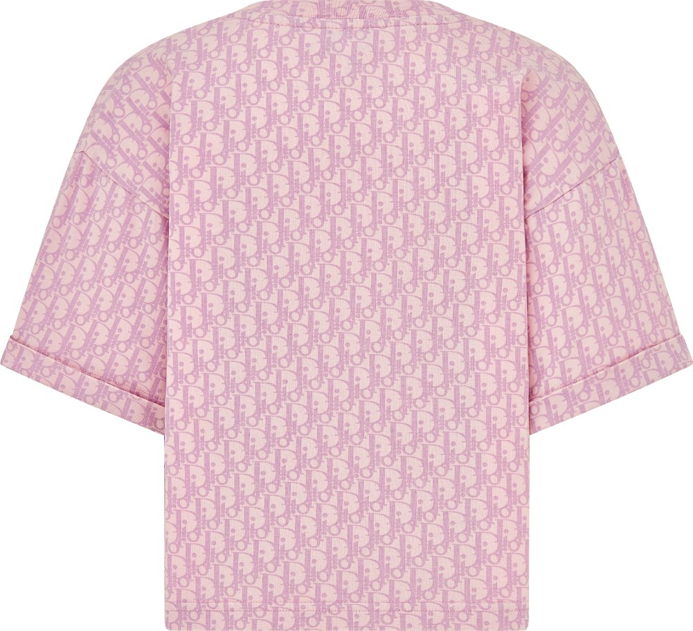 Kids' T-Shirt Pink Dior Oblique Cotton Jersey with
