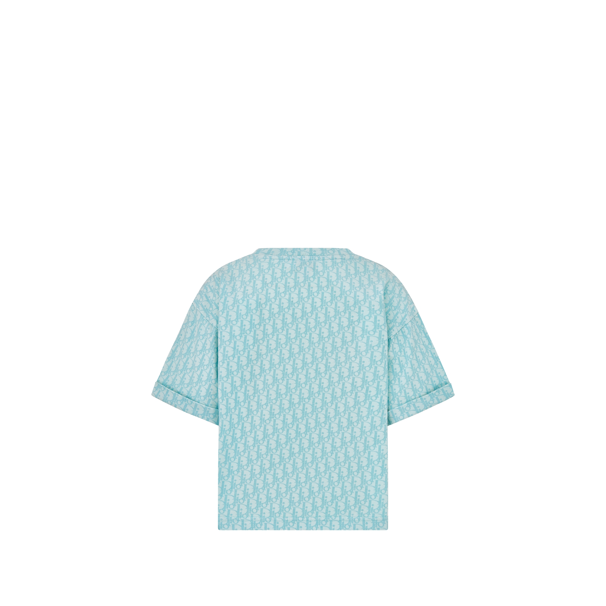 Kids' T-Shirt Blue Dior Oblique Cotton Jersey with Stonewashed Effect | DIOR