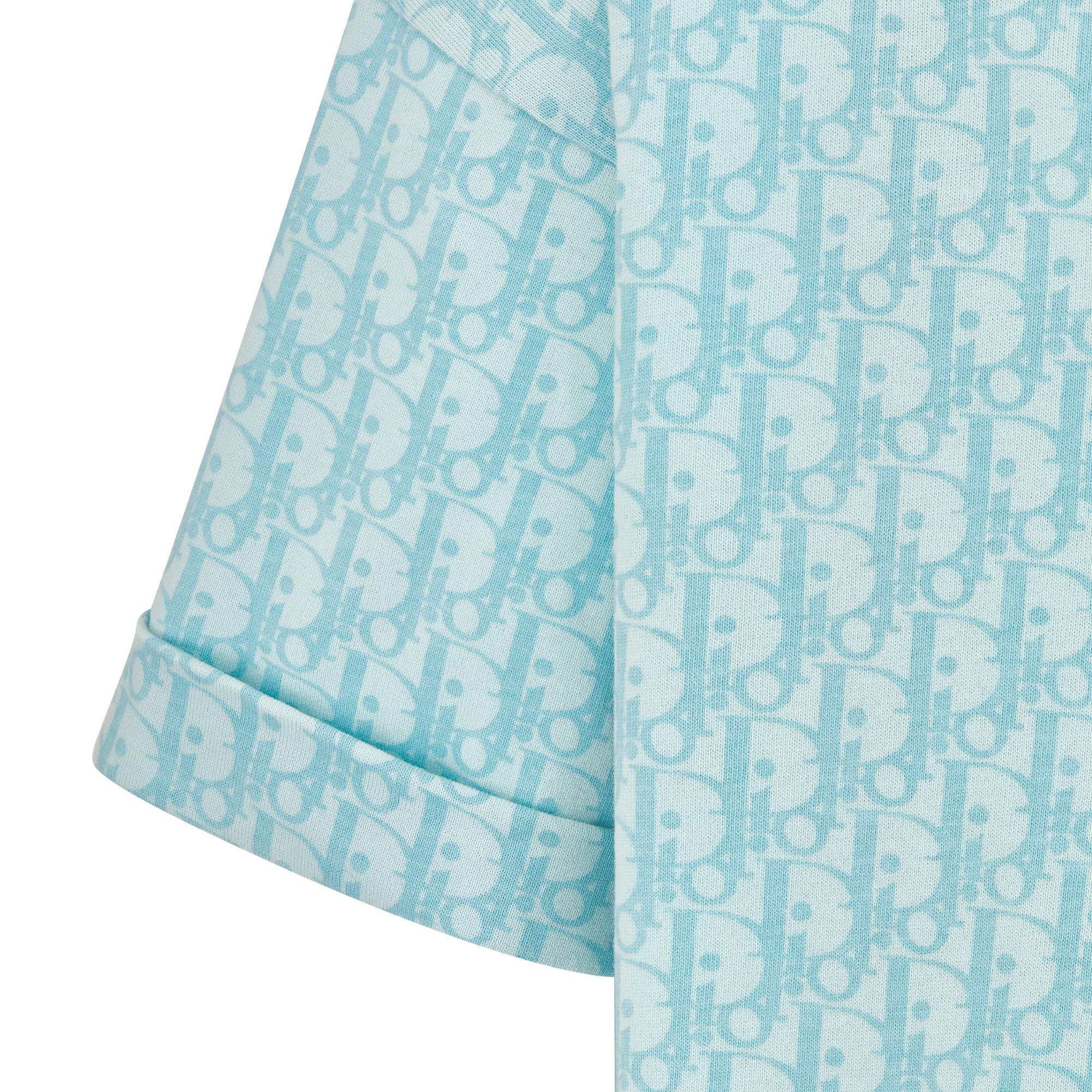 Kids' T-Shirt Blue Dior Oblique Cotton Jersey with Stonewashed Effect E09