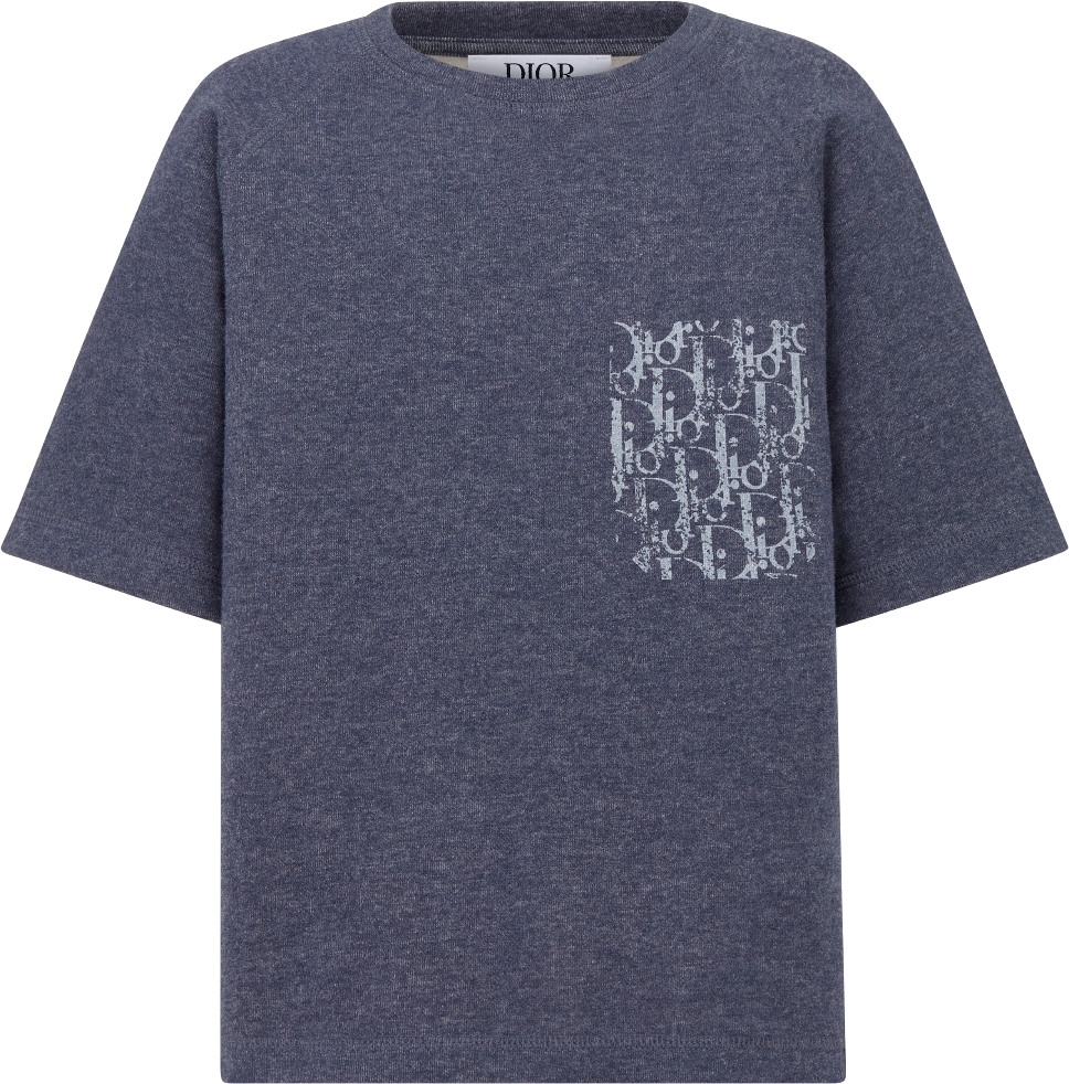 Kids' T-Shirt Gray Dior Oblique Cotton Terry Jacquard | DIOR