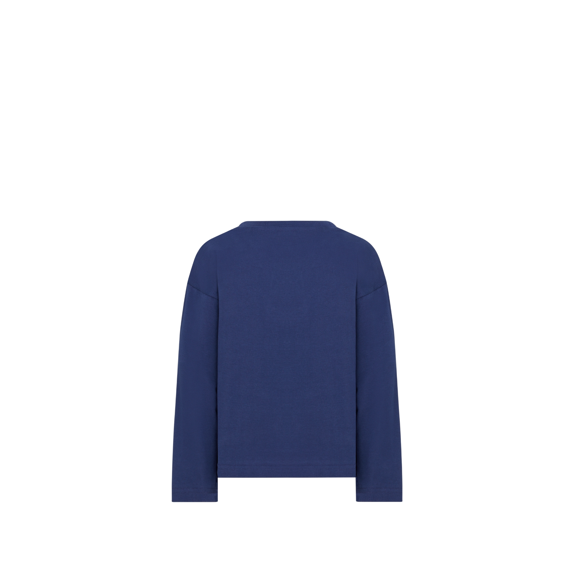 Boys' Long Sleeve Cotton T-Shirt - Spliced Color Sleeves, Crewneck, Soft Everyday Top (Navy-Gray, Size 140)