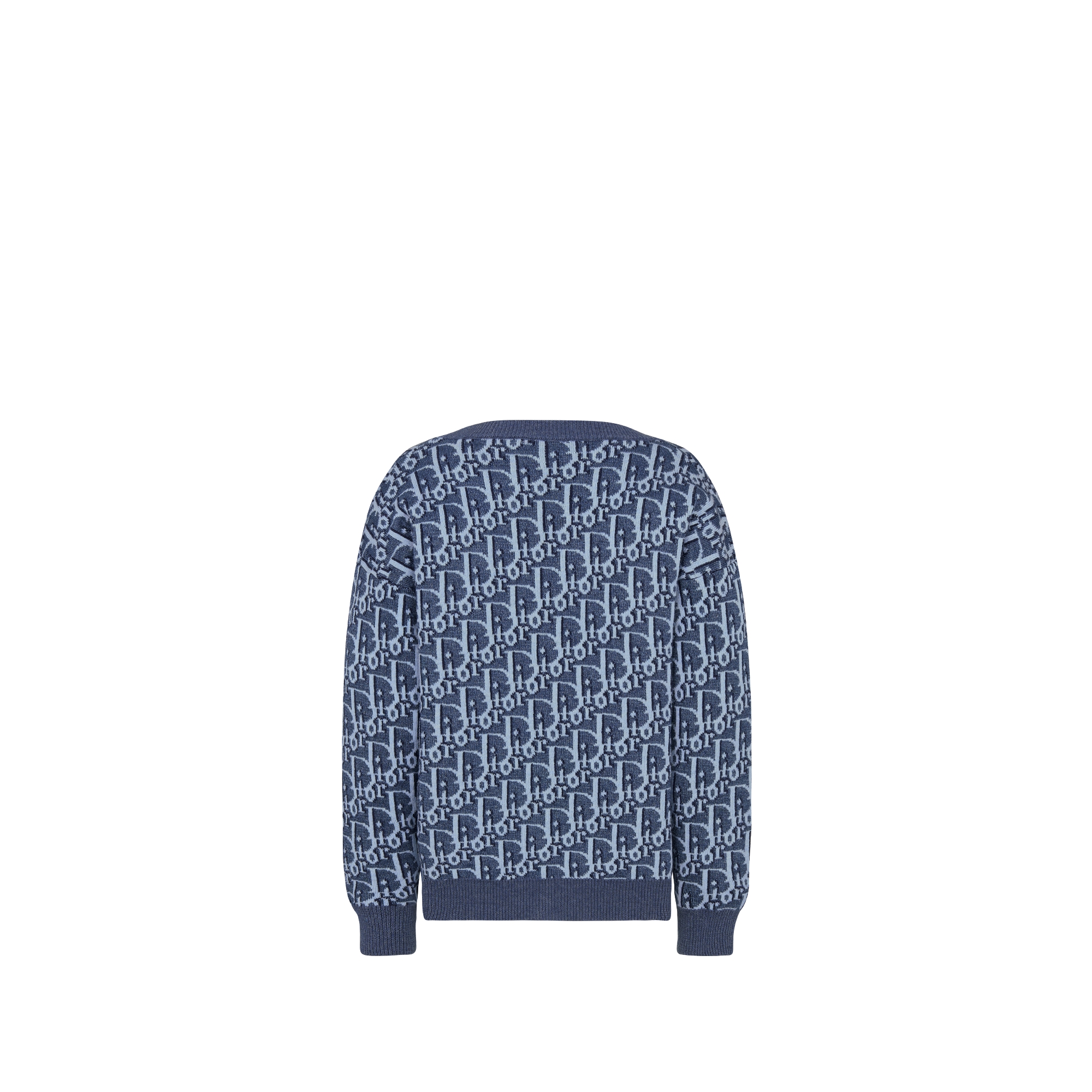 Cardigan für Kinder Dior Oblique Strickjacquard aus Baumwolle und Hanf in Blau E08