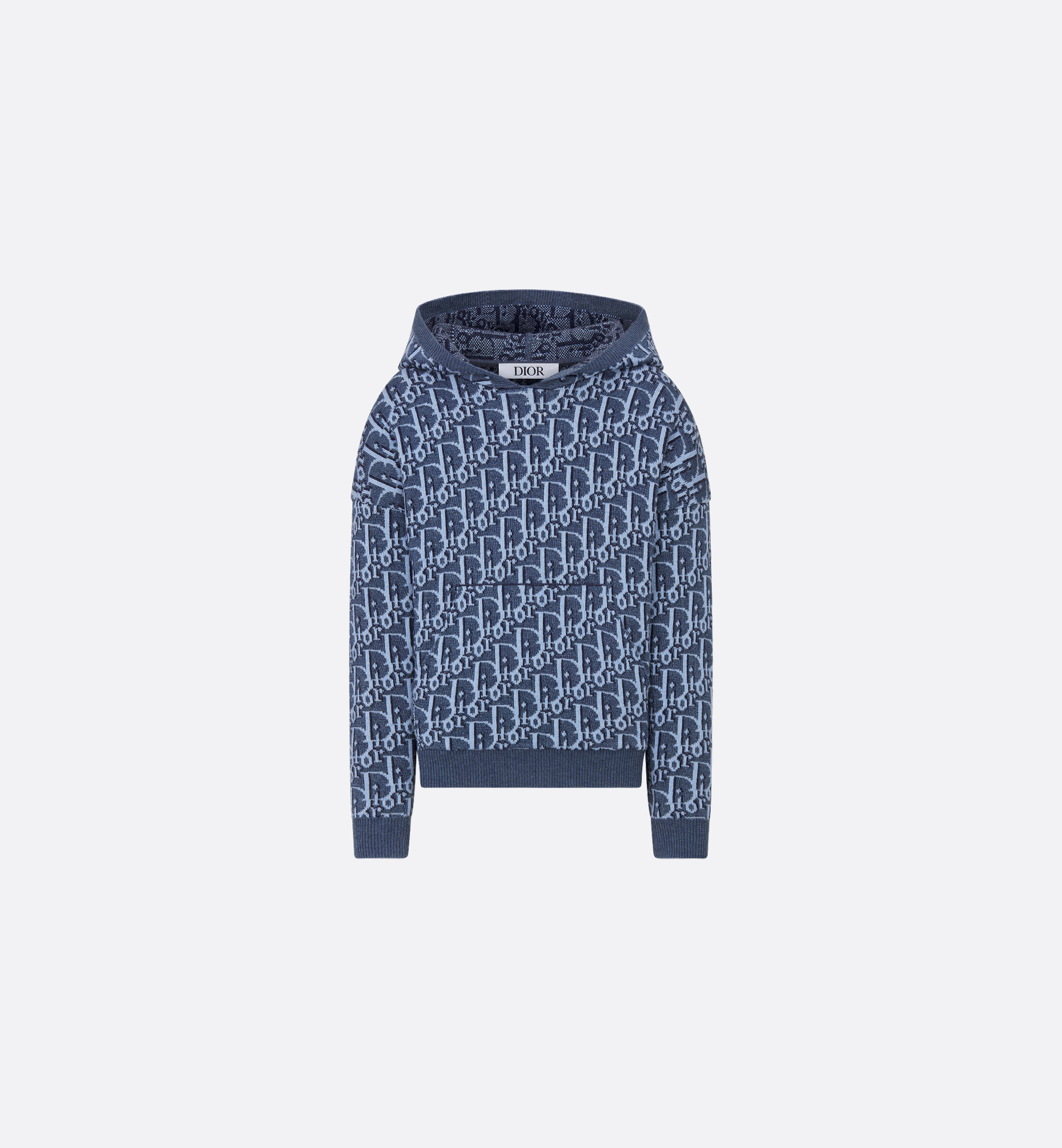Kids' Hooded Sweatshirt Blue Dior Oblique Cotton and Hemp Kids' Hooded Sweatshirt Blue Dior Oblique Cotton and Hemp