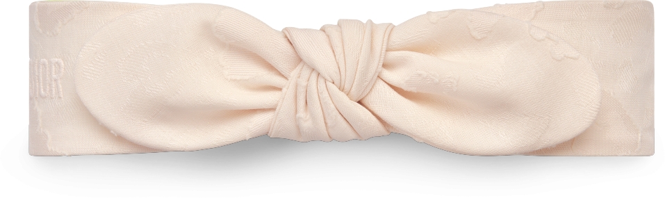 Haarband fur Babys Jacquard aus Baumwollvoile in Pastellrosa mit Leopard CD Heart Motiv DIOR