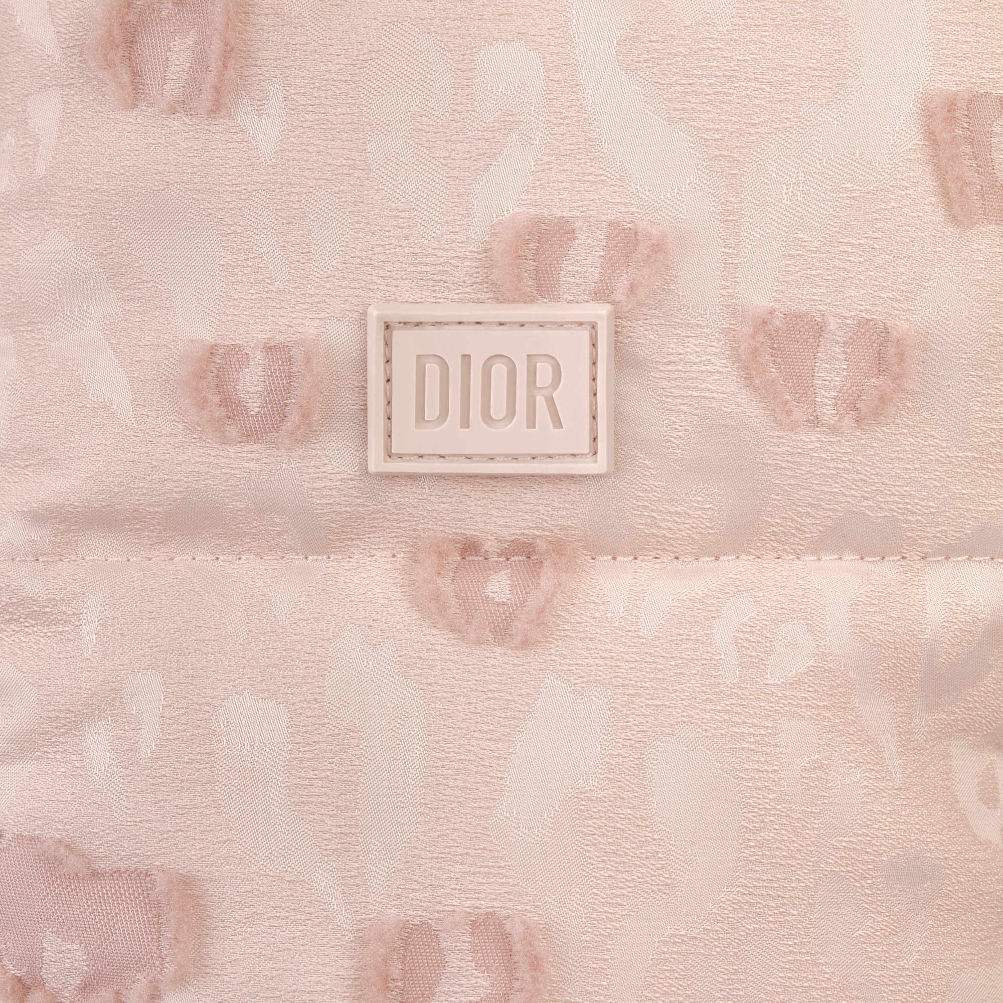 Baby Hooded Down Jacket Pale Pink Technical Jacquard with Leopard CD ...
