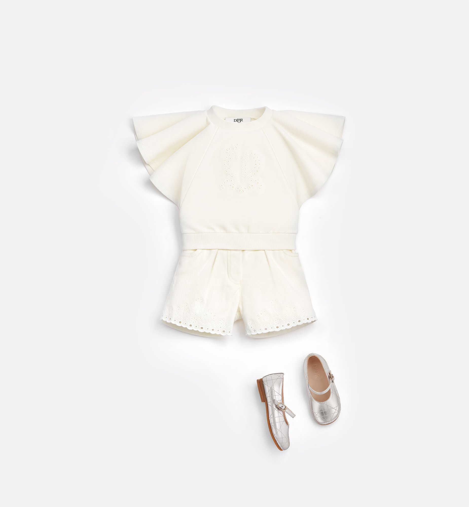 Baby Shorts Ivory Cotton Gabardine DIOR