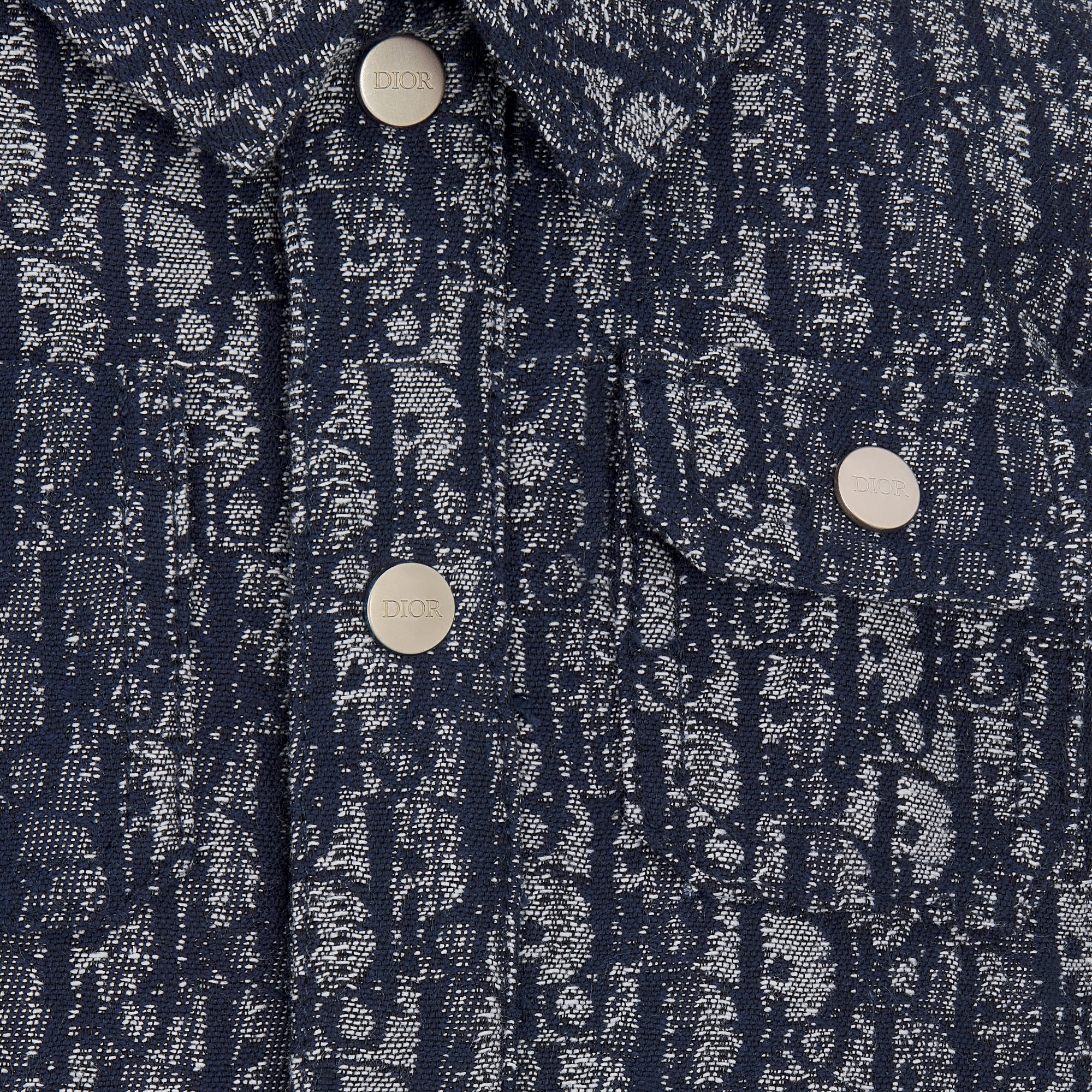 Baby Jacket Blue Dior Oblique Cotton Gabardine Jacquard with Distressed Effect E09