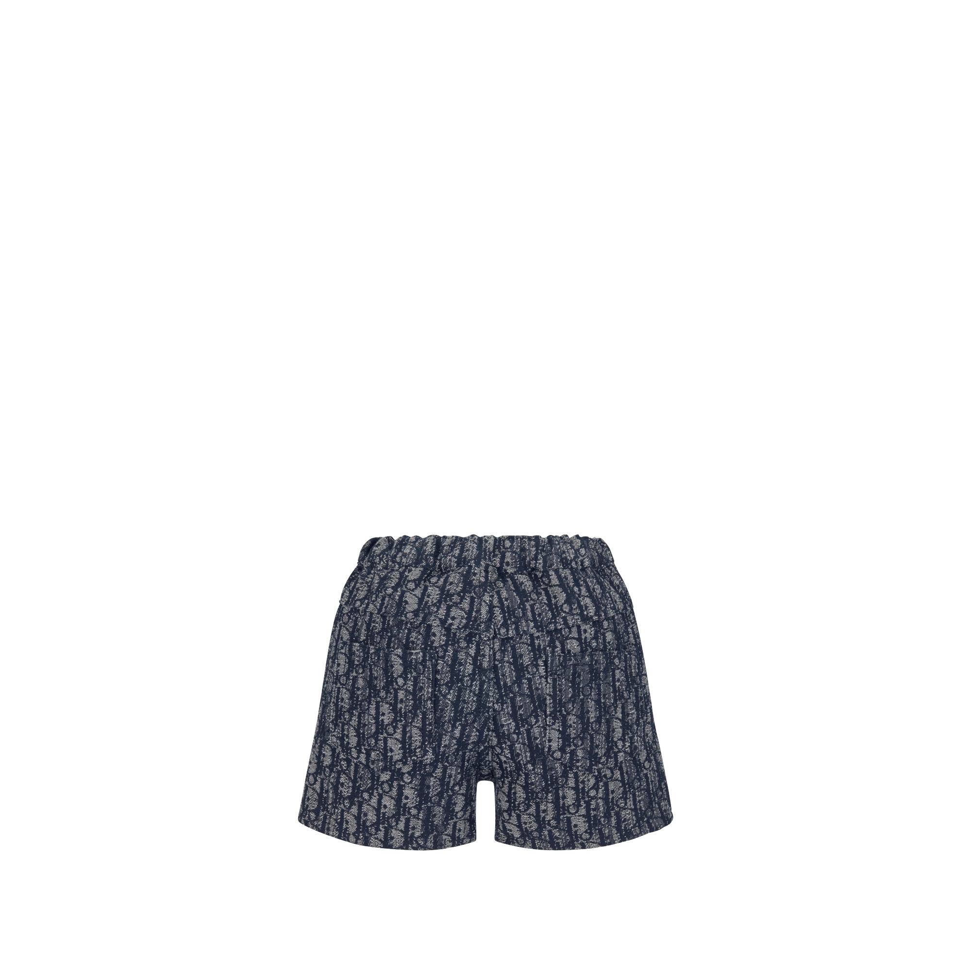Baby Shorts Blue Dior Oblique Cotton Gabardine Jacquard with Distressed Effect E08