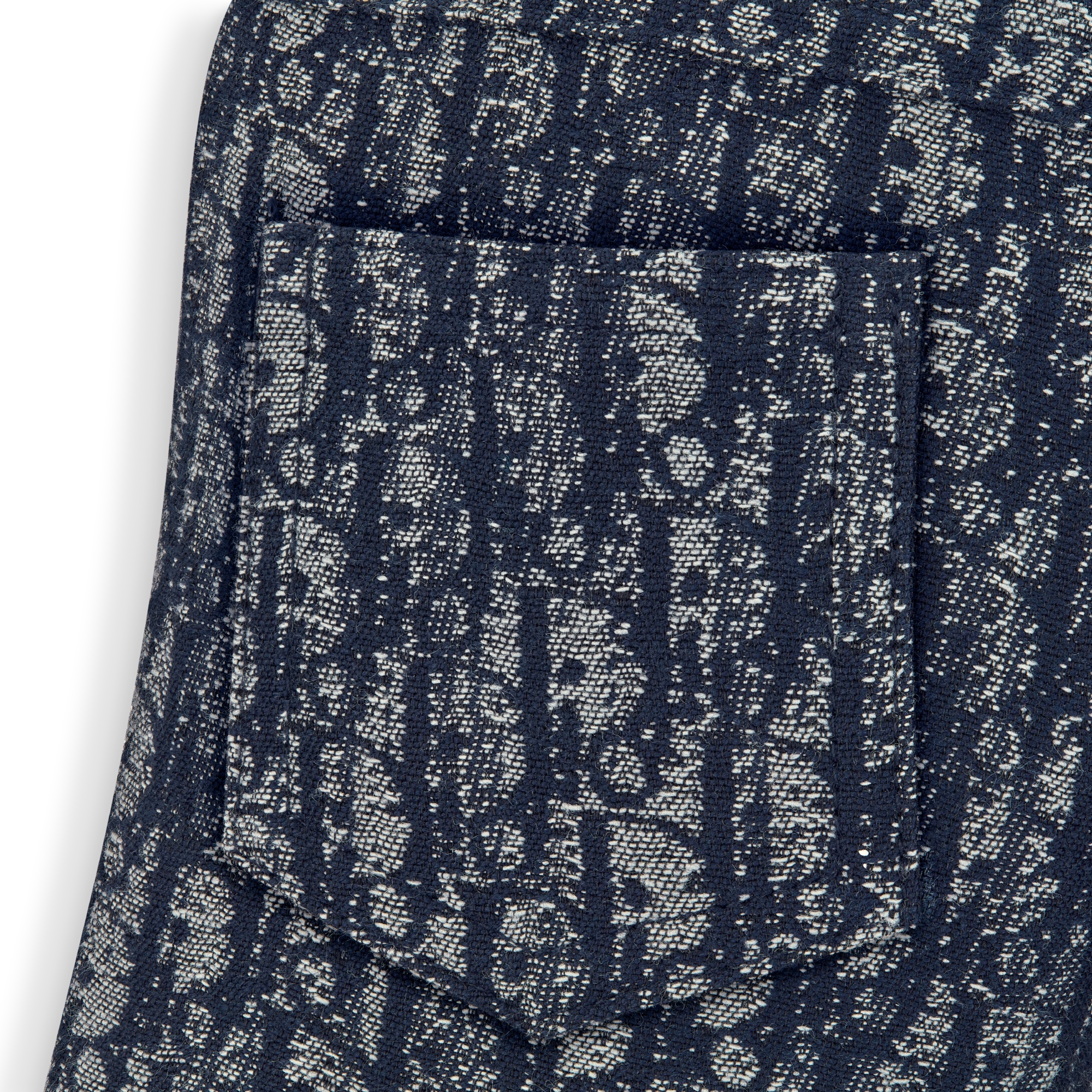 Baby Shorts Blue Dior Oblique Cotton Gabardine Jacquard with Distressed Effect E09