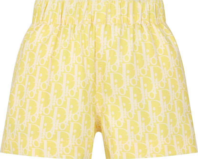 Baby Swim Shorts Yellow Dior Oblique Technical Fabric DIOR