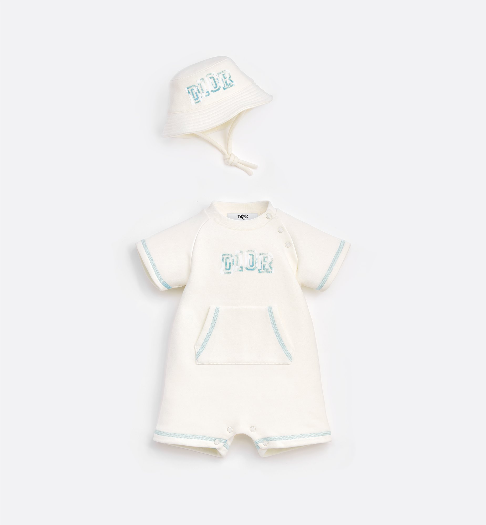 Baby Bucket Hat Ivory Cotton Fleece DIOR